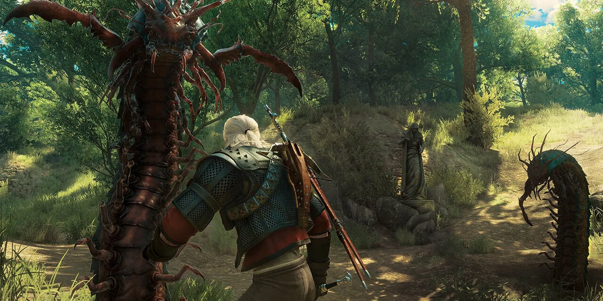 Geralt chiến đấu quái vật trong The Witcher 3 - một trong những RPG hay nhất mọi thời đại