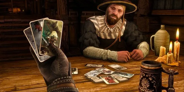 Geralt chơi Gwent trong The Witcher 3 - tựa game tiền nhiệm đặt kỳ vọng lớn cho The Witcher 4
