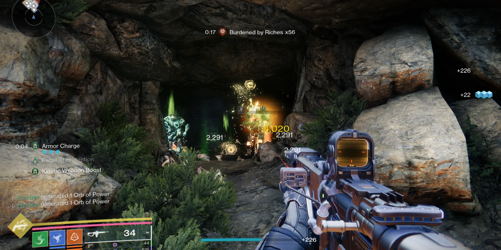 Giao diện Contender Card &quot;Stand-Out Performance&quot; trong Destiny 2 Guardian Games.