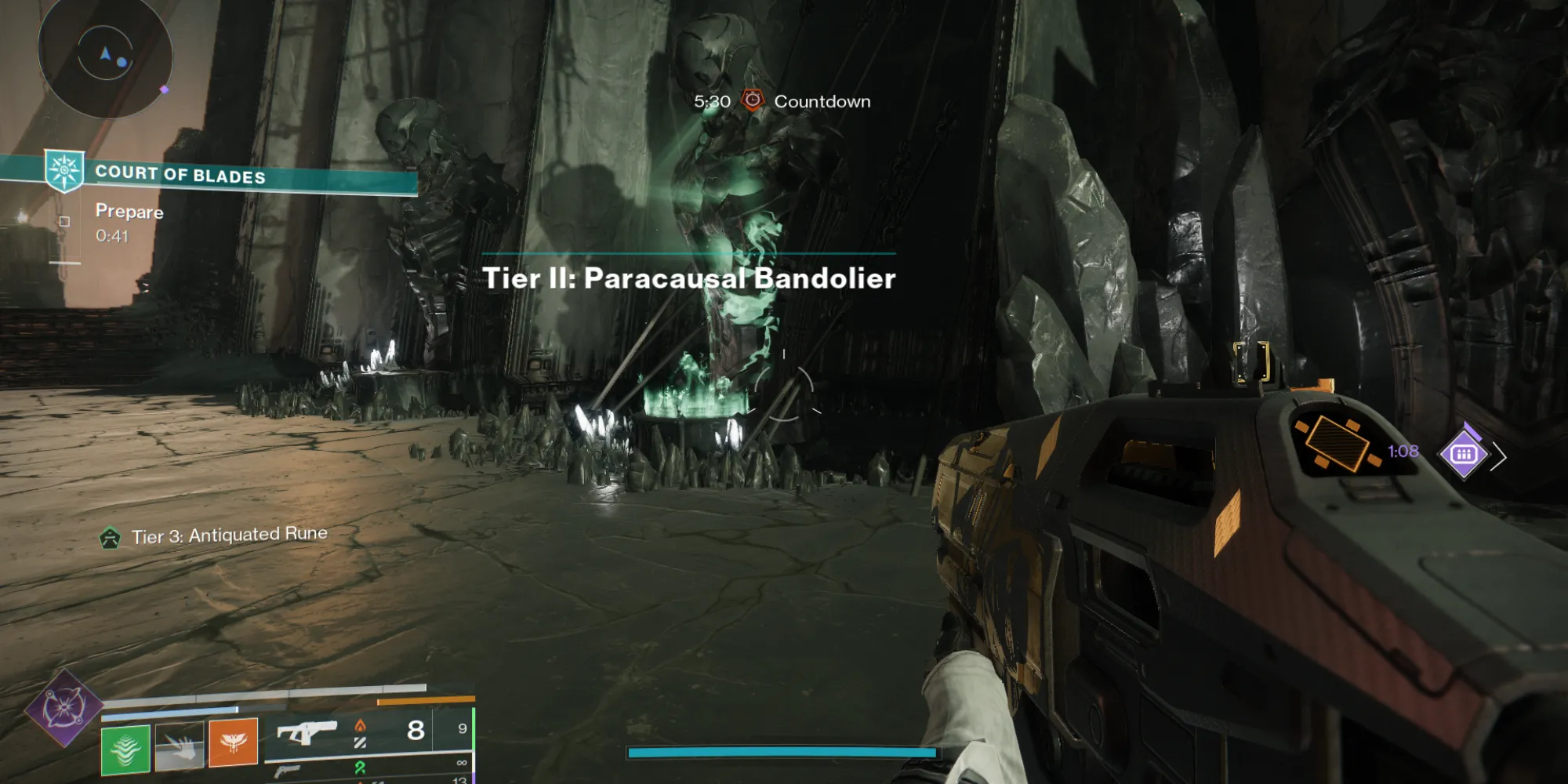 Giao diện Runes và các Armaments có thể mua trong Court of Blades Destiny 2