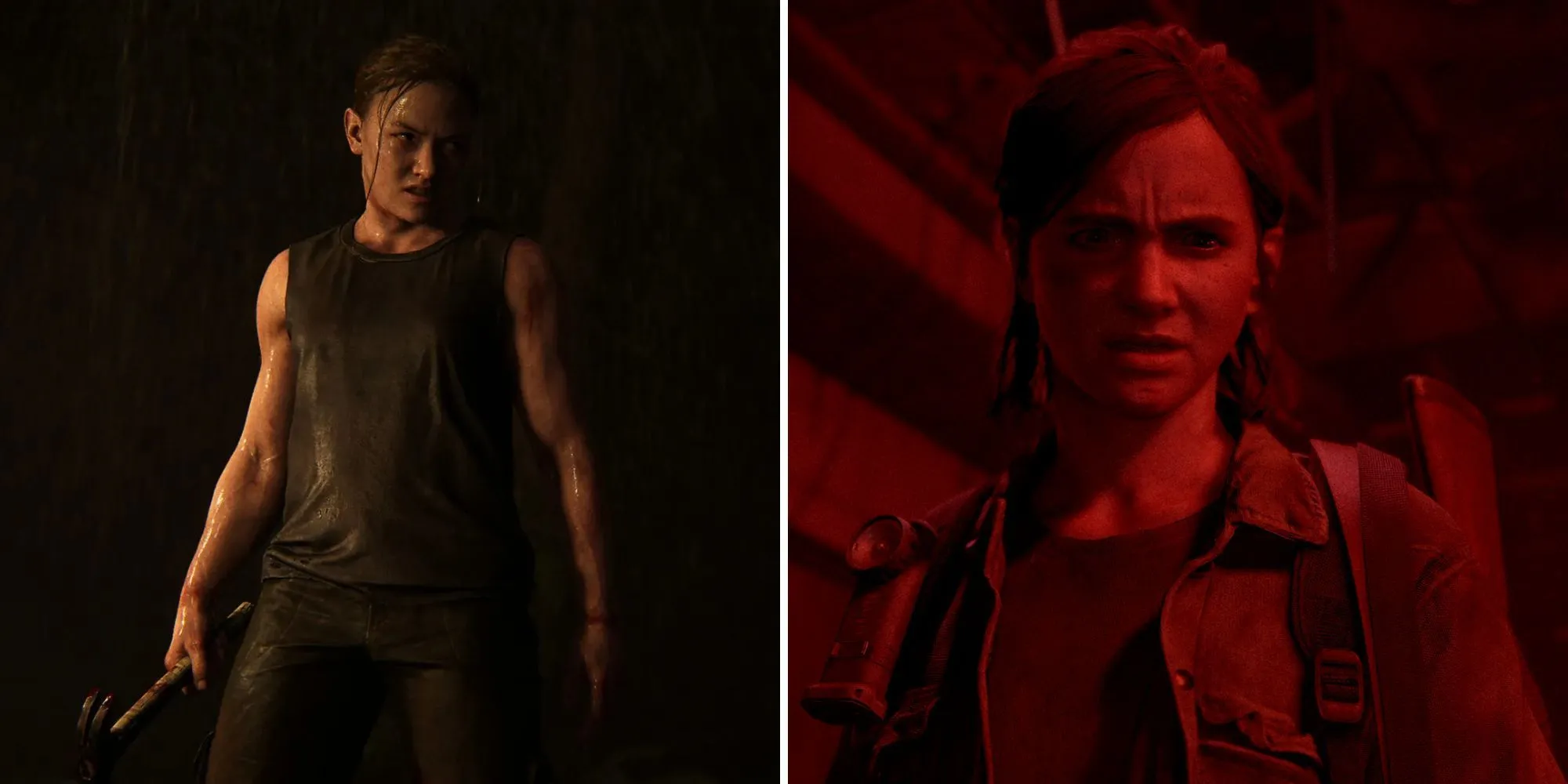 Hai nhân vật chính Ellie và Abby từ The Last of Us Part 2 đang đối mặt trong bối cảnh hậu tận thế tàn khốc.