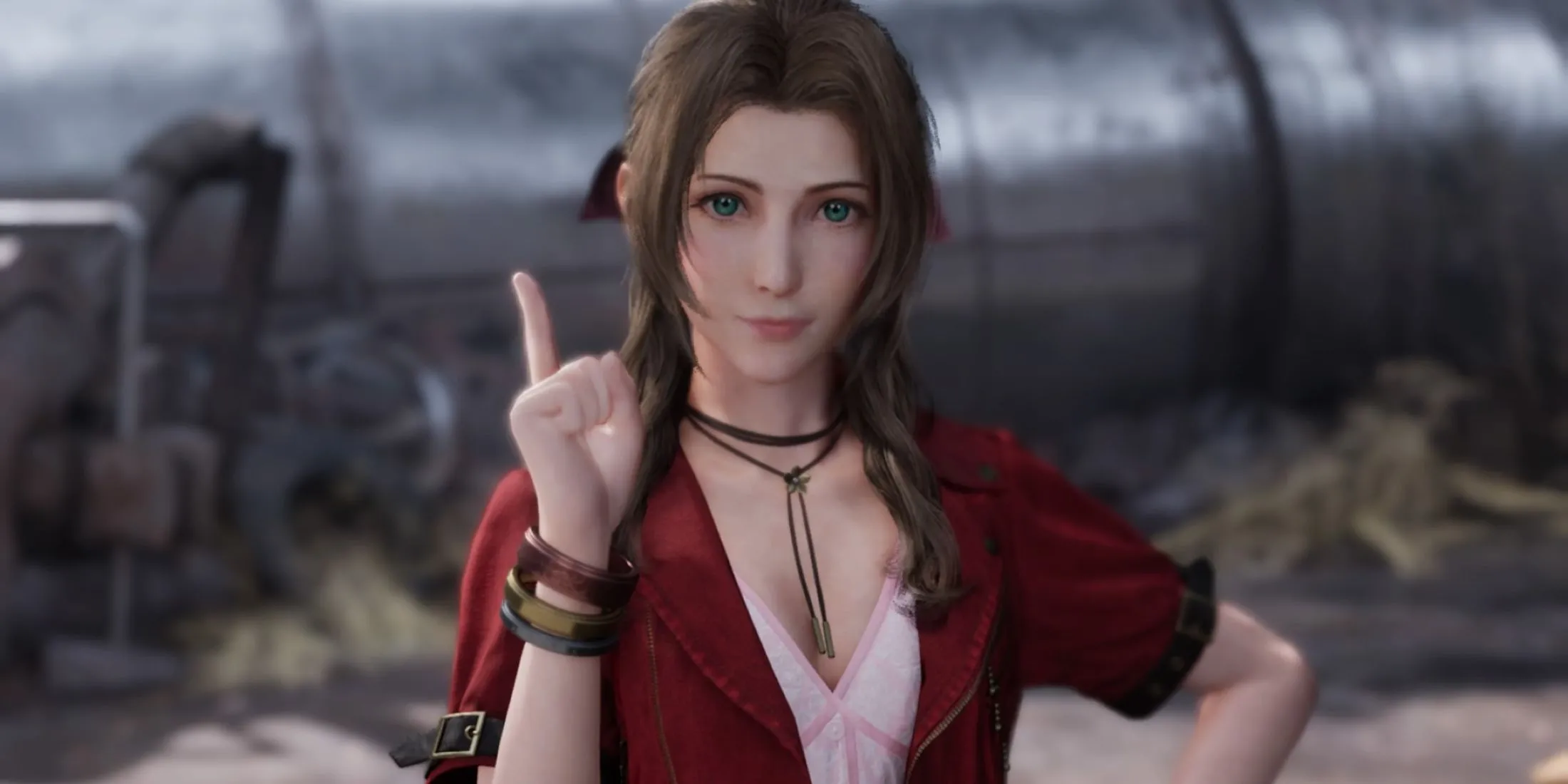 Hình ảnh cận cảnh nhân vật Cloud Strife trong trận đấu trong Final Fantasy VII Remake