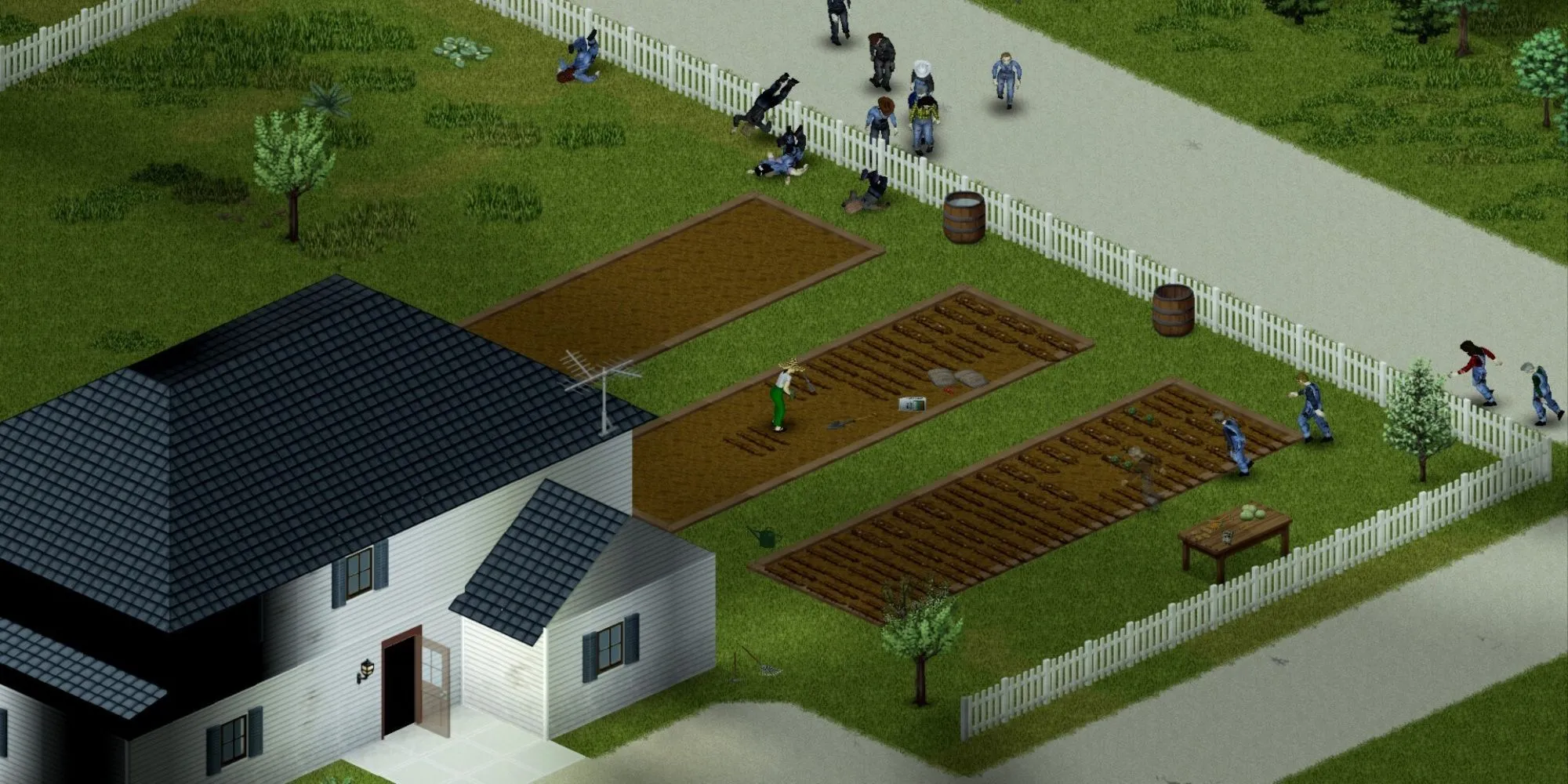 Hình ảnh gameplay Project Zomboid với bối cảnh Knox County, Kentucky đầy rẫy zombie