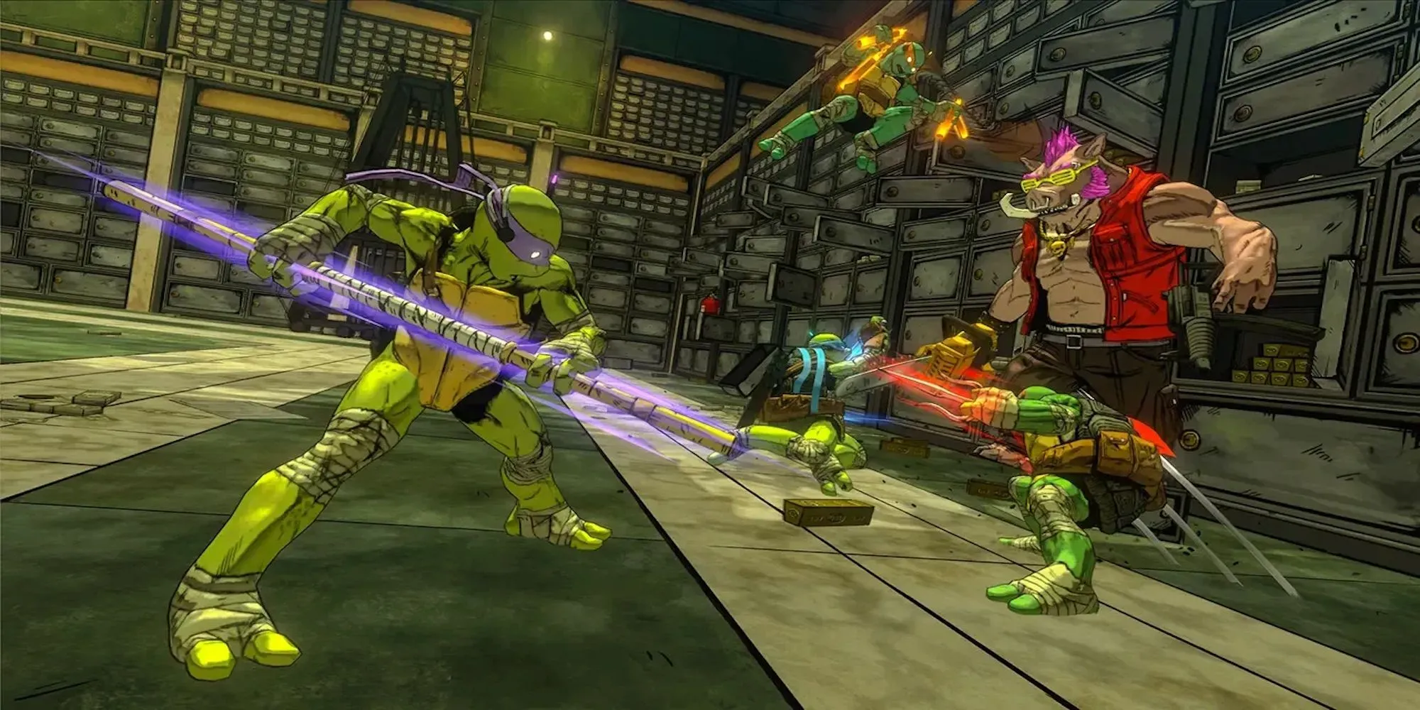 Hình ảnh gameplay Teenage Mutant Ninja Turtles Mutants in Manhattan đồ họa cel-shaded