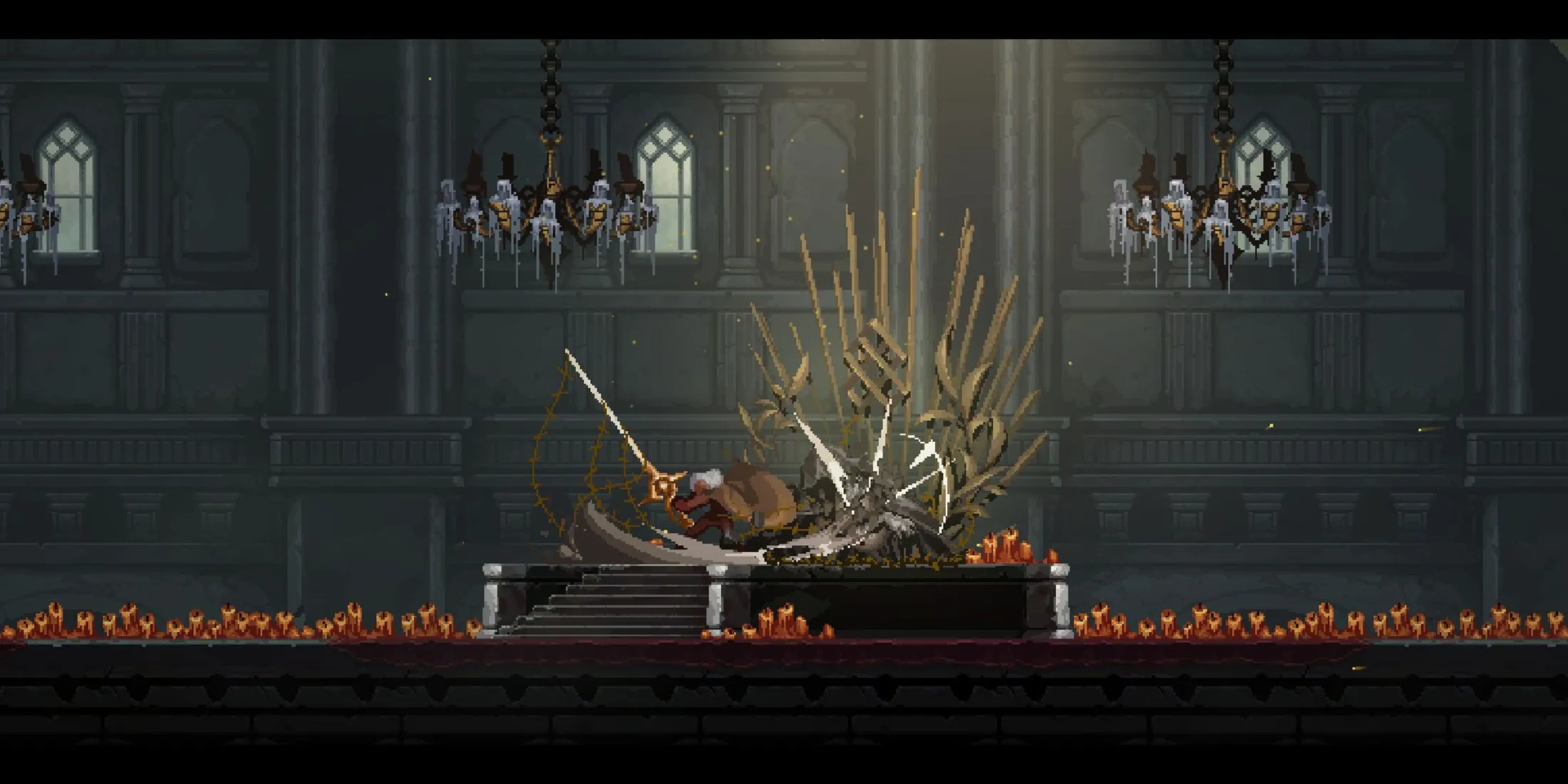Hình ảnh một cảnh chiến đấu hoành tráng trong game Dragon Is Dead với hiệu ứng kỹ năng rực rỡ