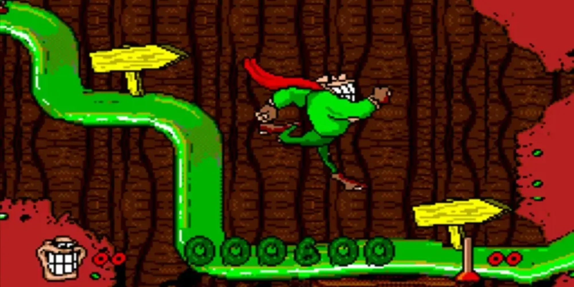 Hình ảnh nhân vật Boogerman trong game Boogerman A Pick and Flick Adventure