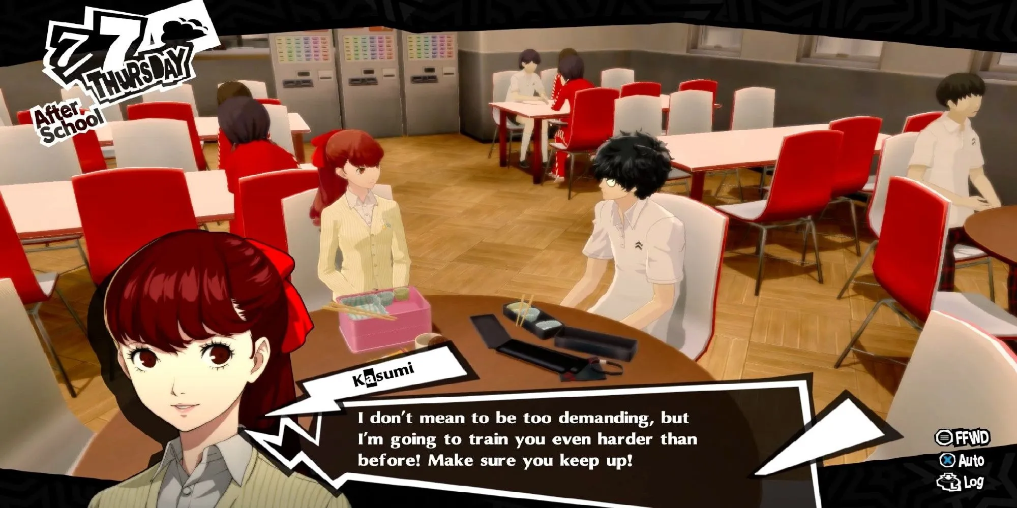Hình ảnh nhân vật chính Joker trong một khoảnh khắc đời thường của game Persona 5