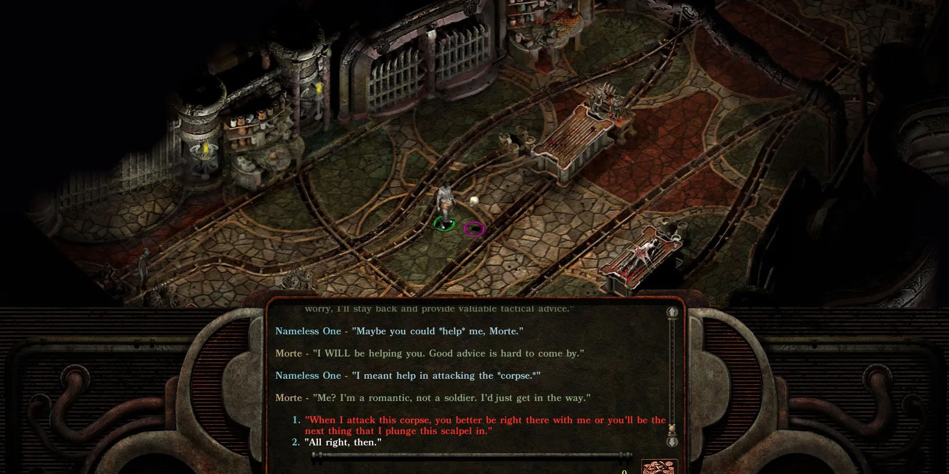 Hình ảnh nhân vật The Nameless One trong Planescape: Torment.