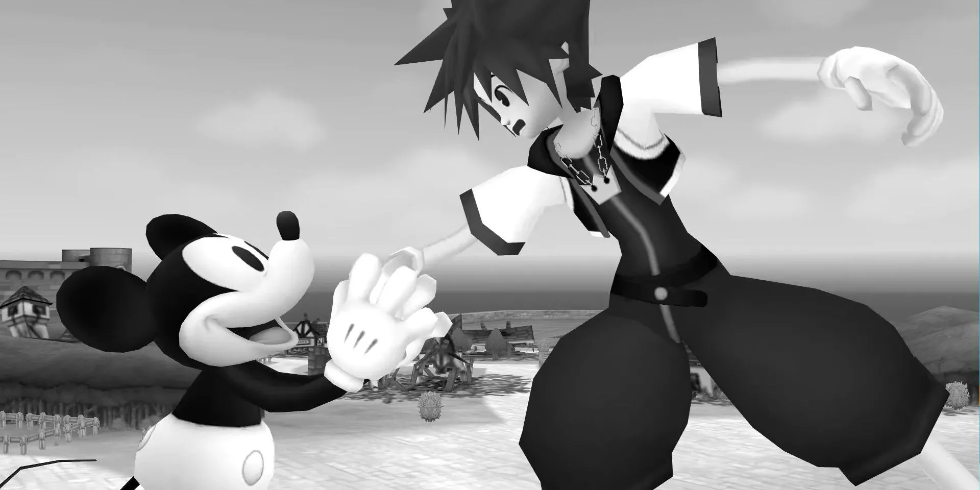 Hình ảnh Sora, Donald và Goofy trong thế giới Timeless River từ Kingdom Hearts 2