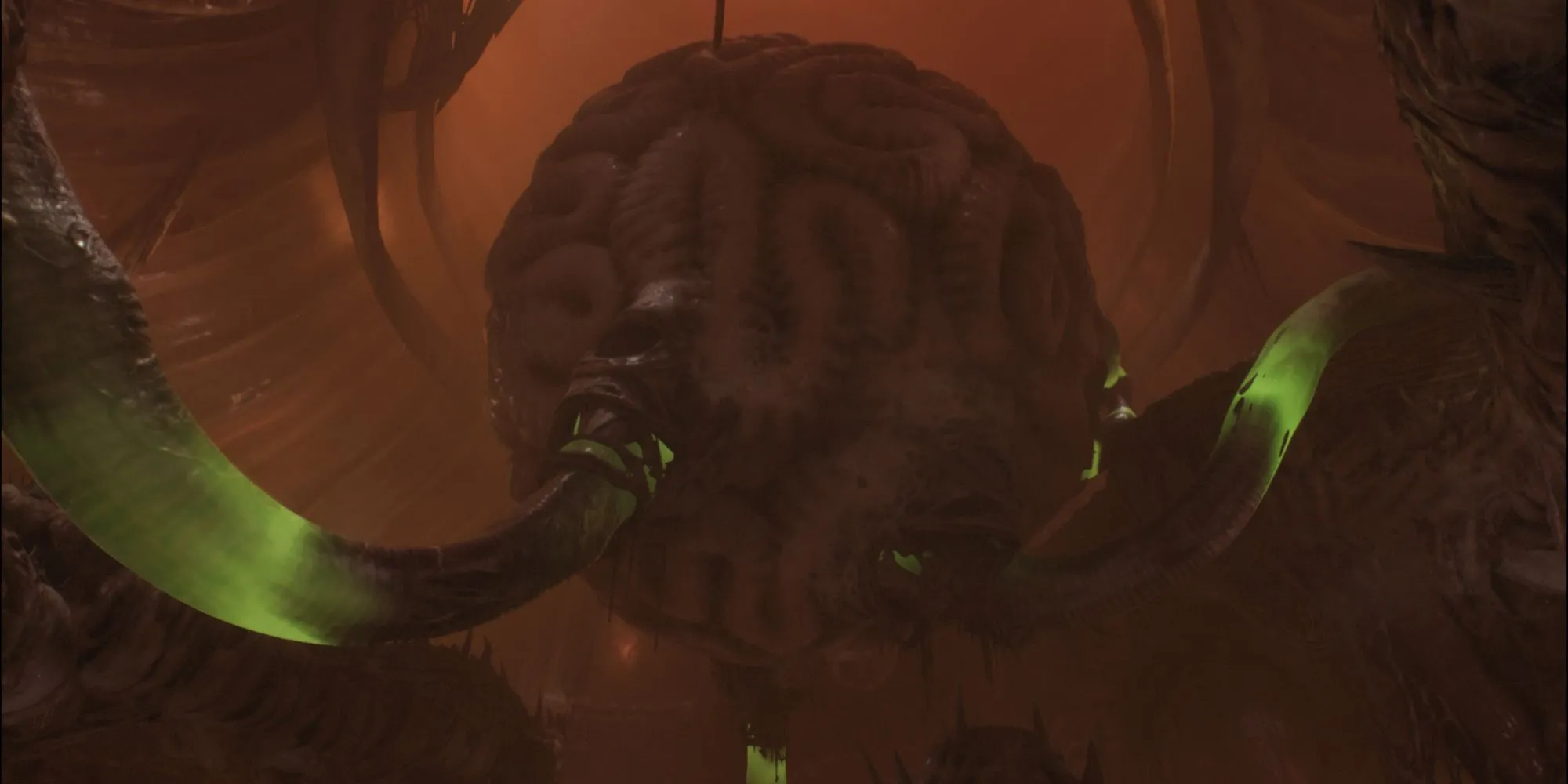 Hình ảnh từ Chương 18 Doom The Dark Ages, màn chơi 'Belly Of The Beast' bên trong quái vật khổng lồ