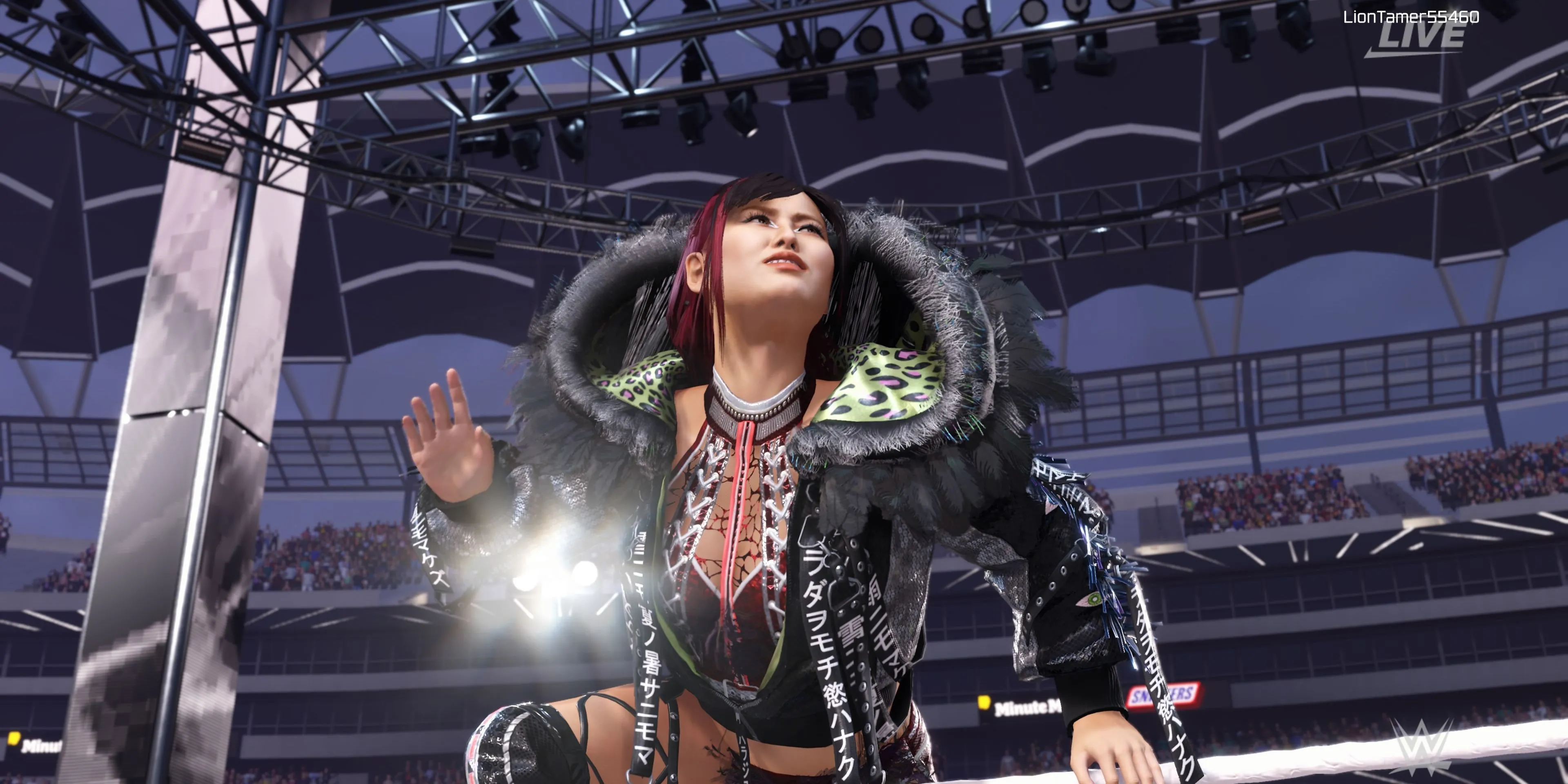 Iyo Sky bay lượn trên không trong WWE 2K25