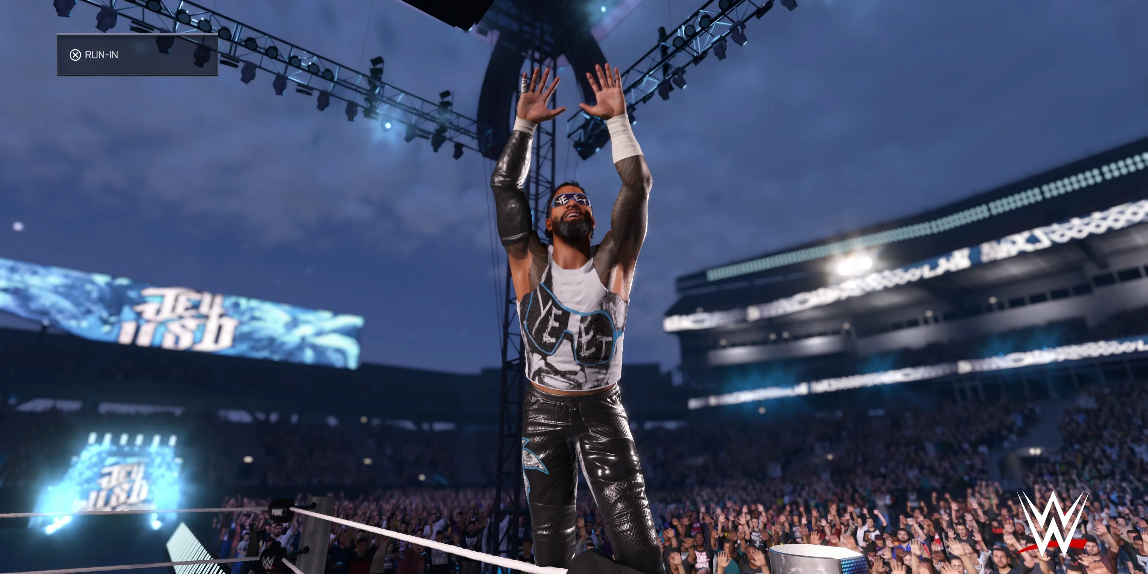 Jey Uso tạo dáng trong game WWE 2K25
