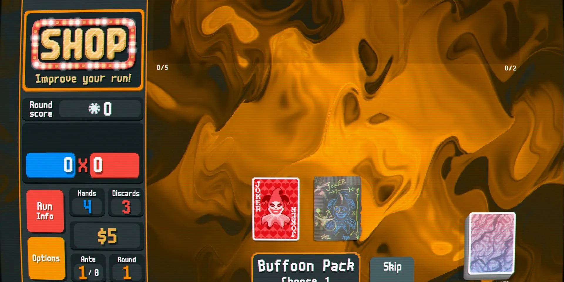 Joker Brainstorm Âm Bản trong Gói Buffoon Pack ở Balatro seed E49PIJ7B