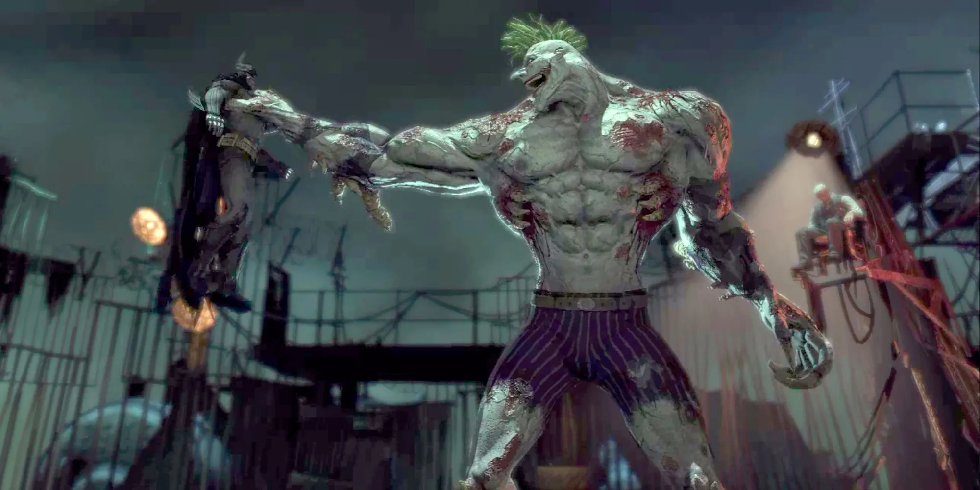 Joker trong hình dạng Titan khổng lồ của mình trong Batman: Arkham Asylum