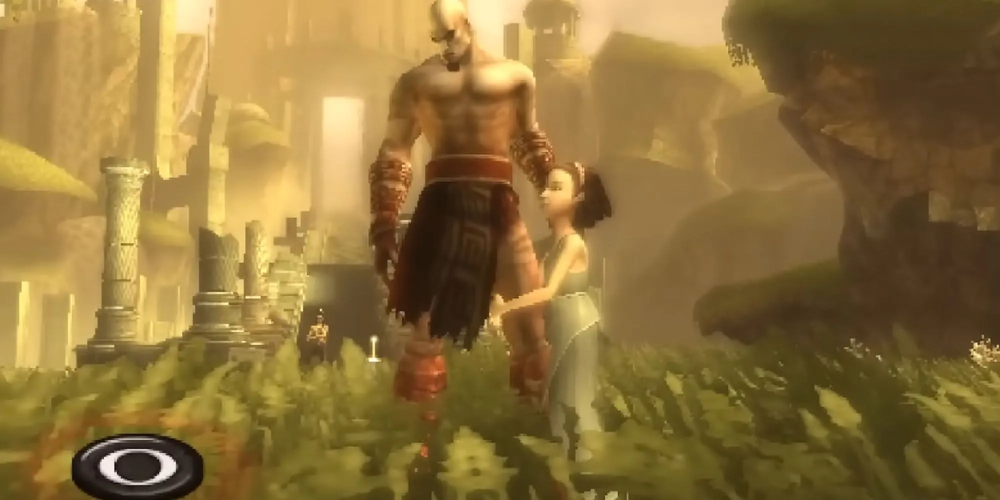 Kratos trong God Of War Chains Of Olympus trên PSP