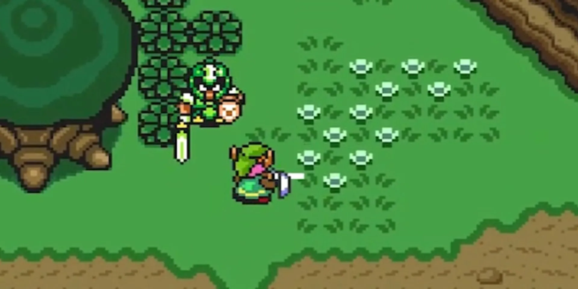 Link chiến đấu với một lính gác trong The Legend of Zelda: A Link to the Past