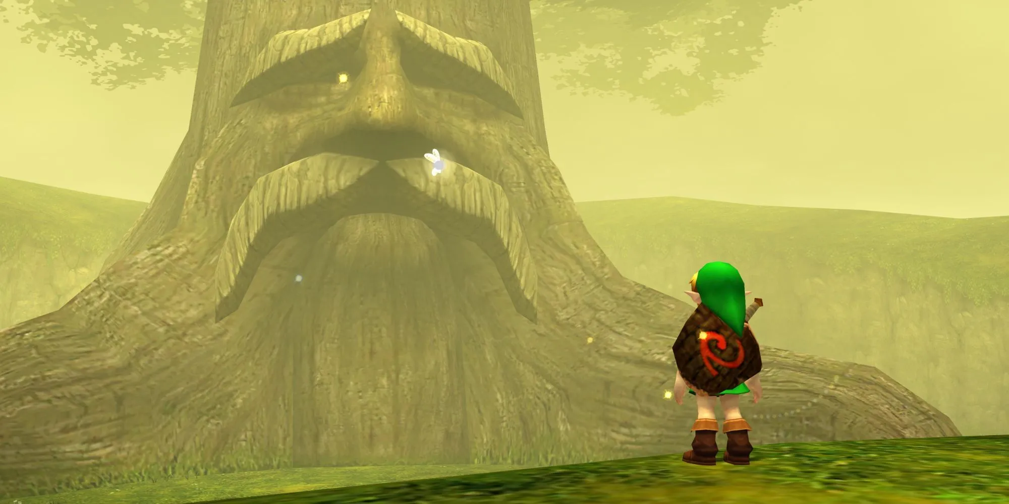 Link trò chuyện cùng Cây Deku Vĩ Đại trong The Legend of Zelda: Ocarina of Time