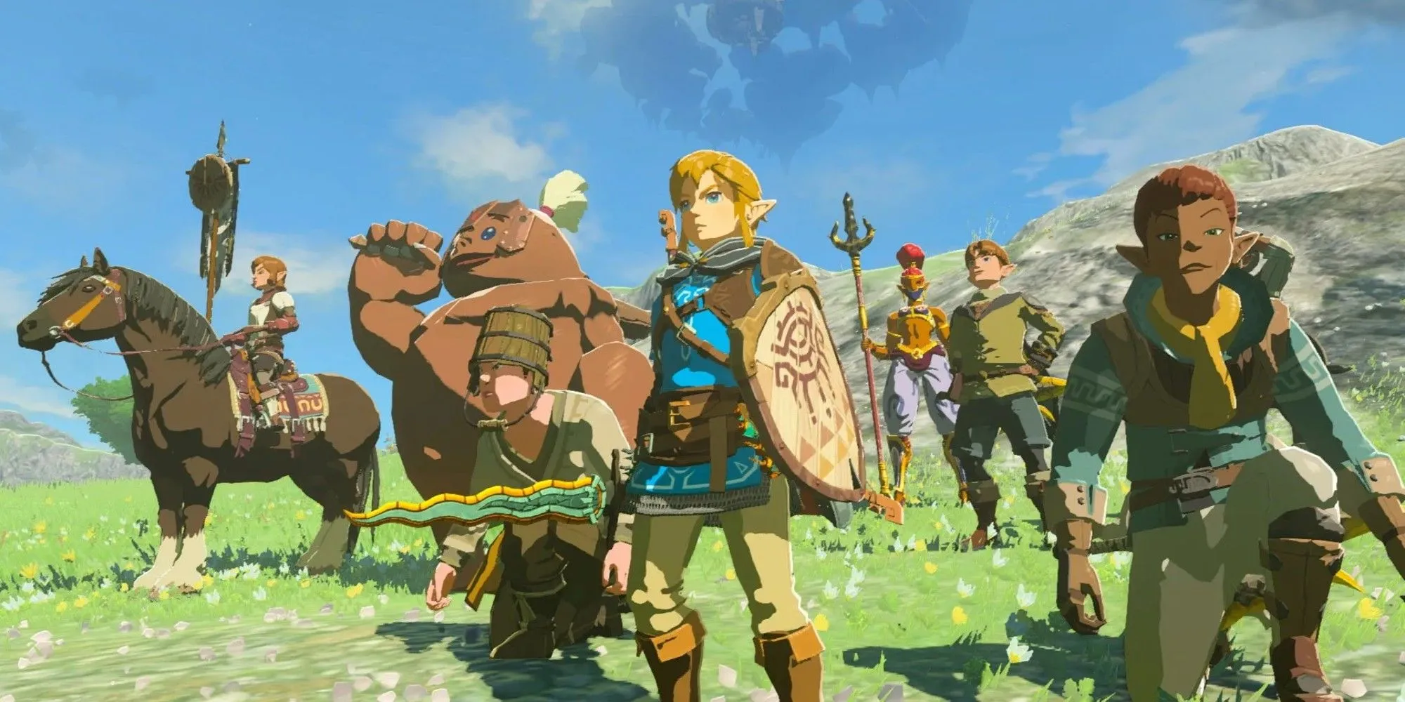 Link và các nhân vật trong thế giới mở rộng lớn của Zelda Tears of the Kingdom