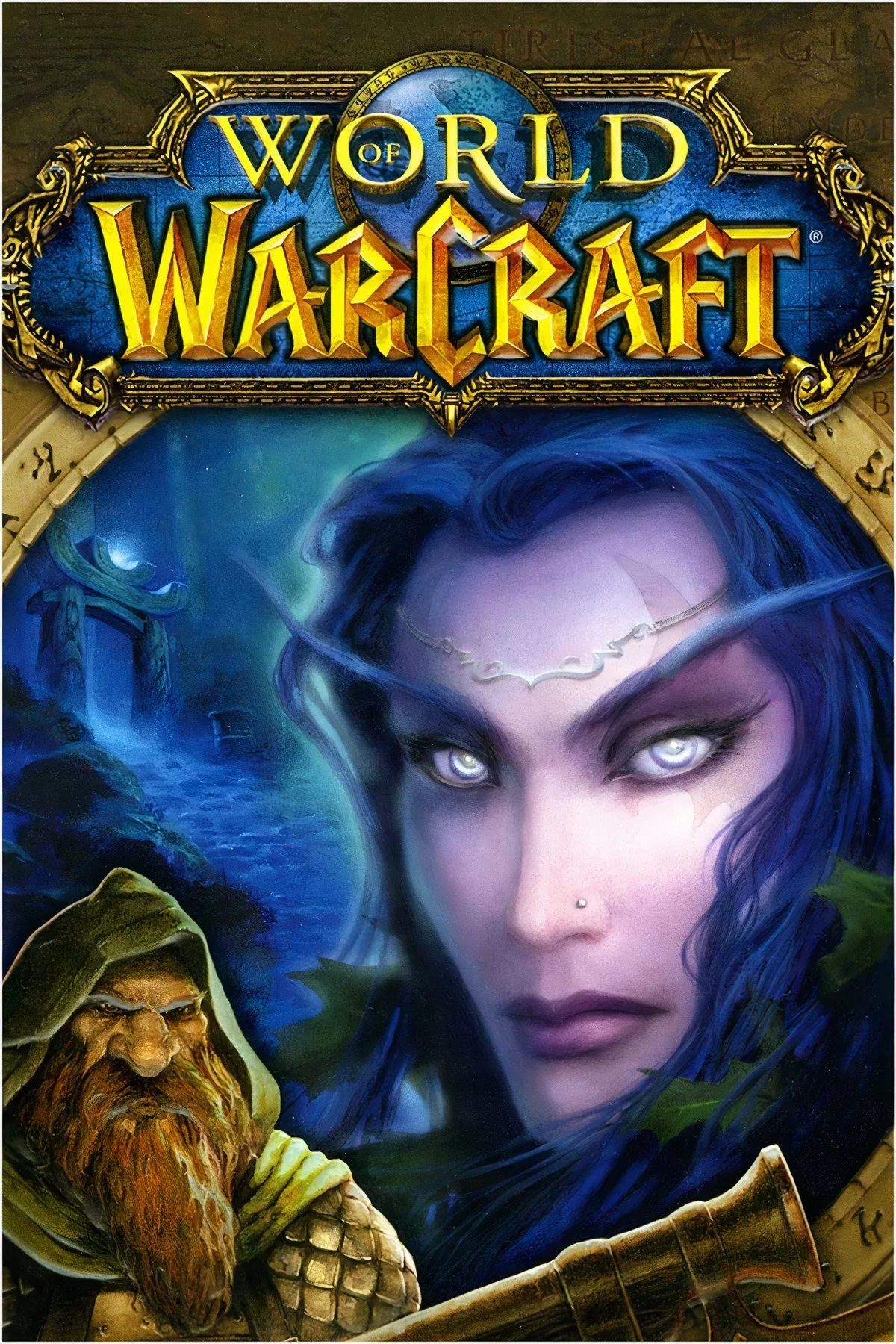 Logo World of Warcraft và hình ảnh nhân vật trong game.