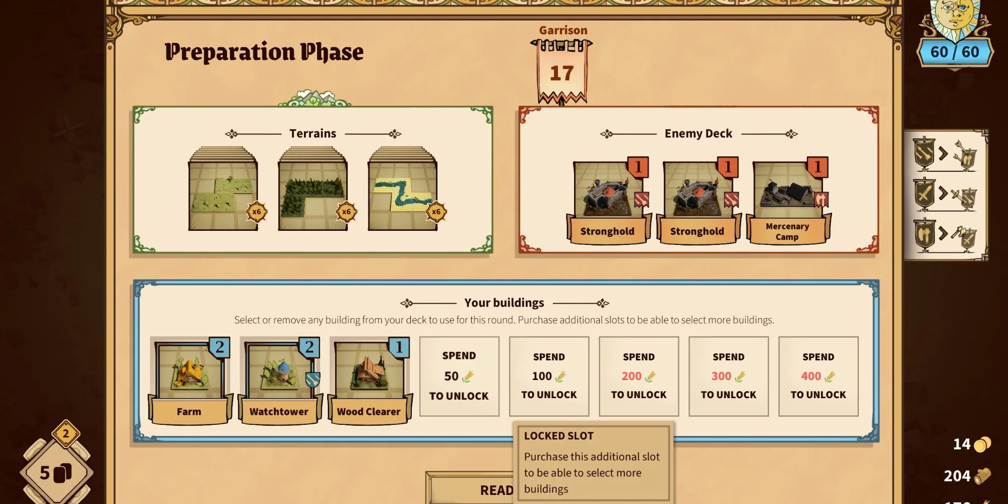 Màn hình chuẩn bị trước khi bắt đầu một ván game Drop Duchy