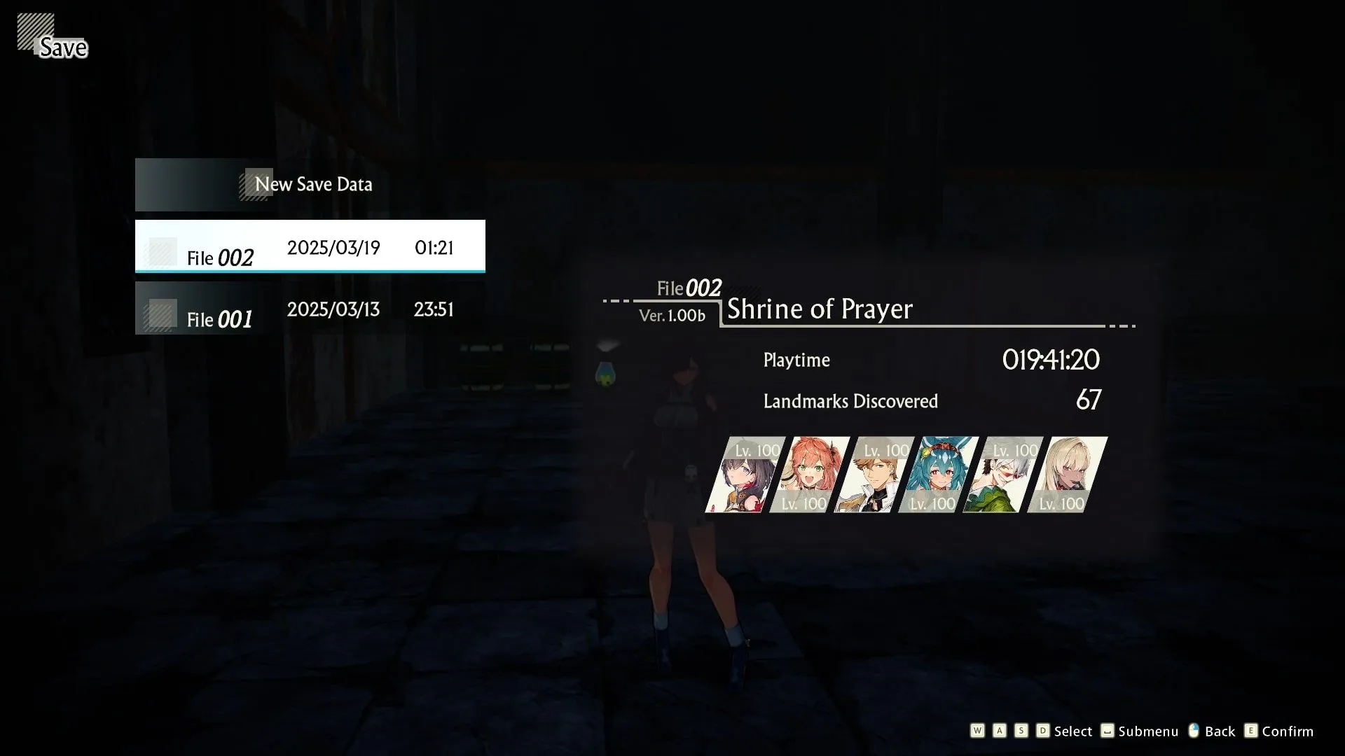 Màn hình quản lý các file lưu game trong Atelier Yumia, cho phép người chơi thử nghiệm nhiều hướng đi.