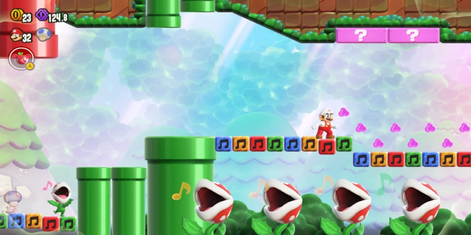 Mario và những cây Piranha Plant biết hát trong Super Mario Bros Wonder đầy sáng tạo