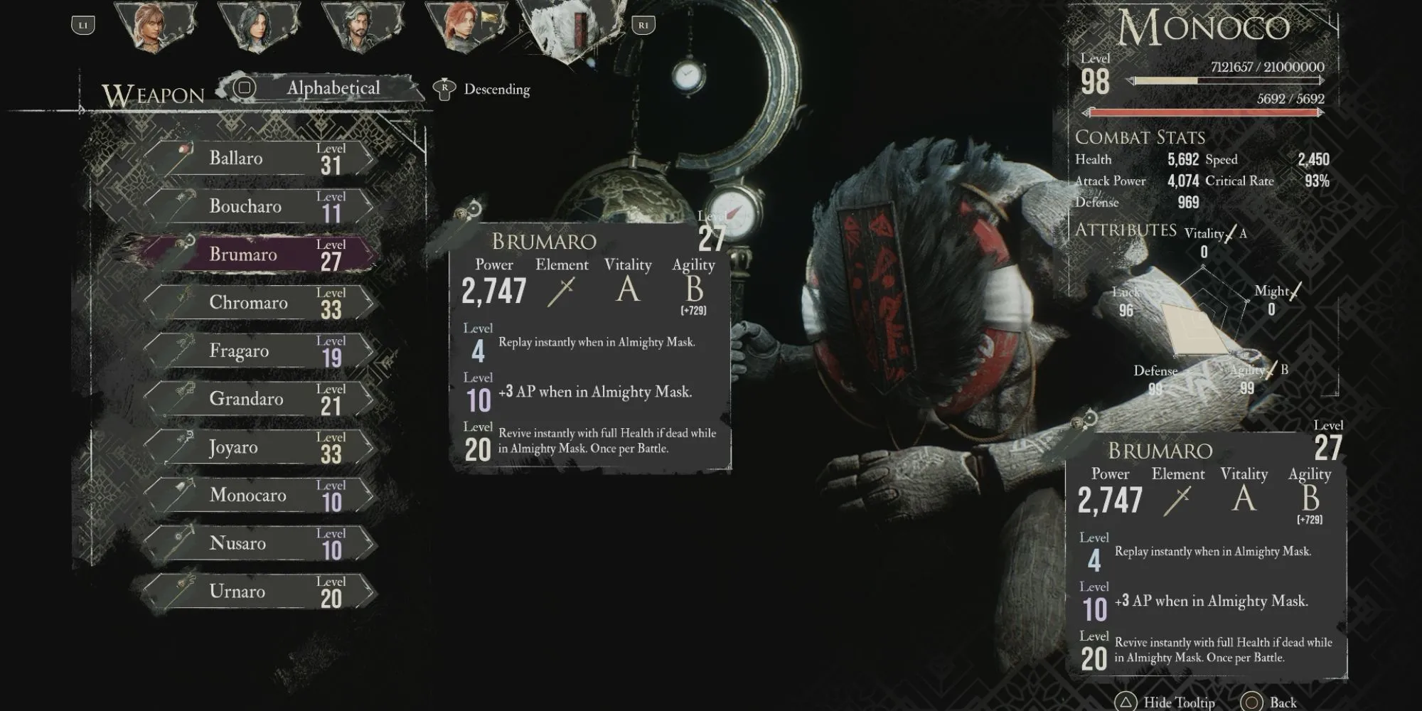 Monoco best weapon brumaro