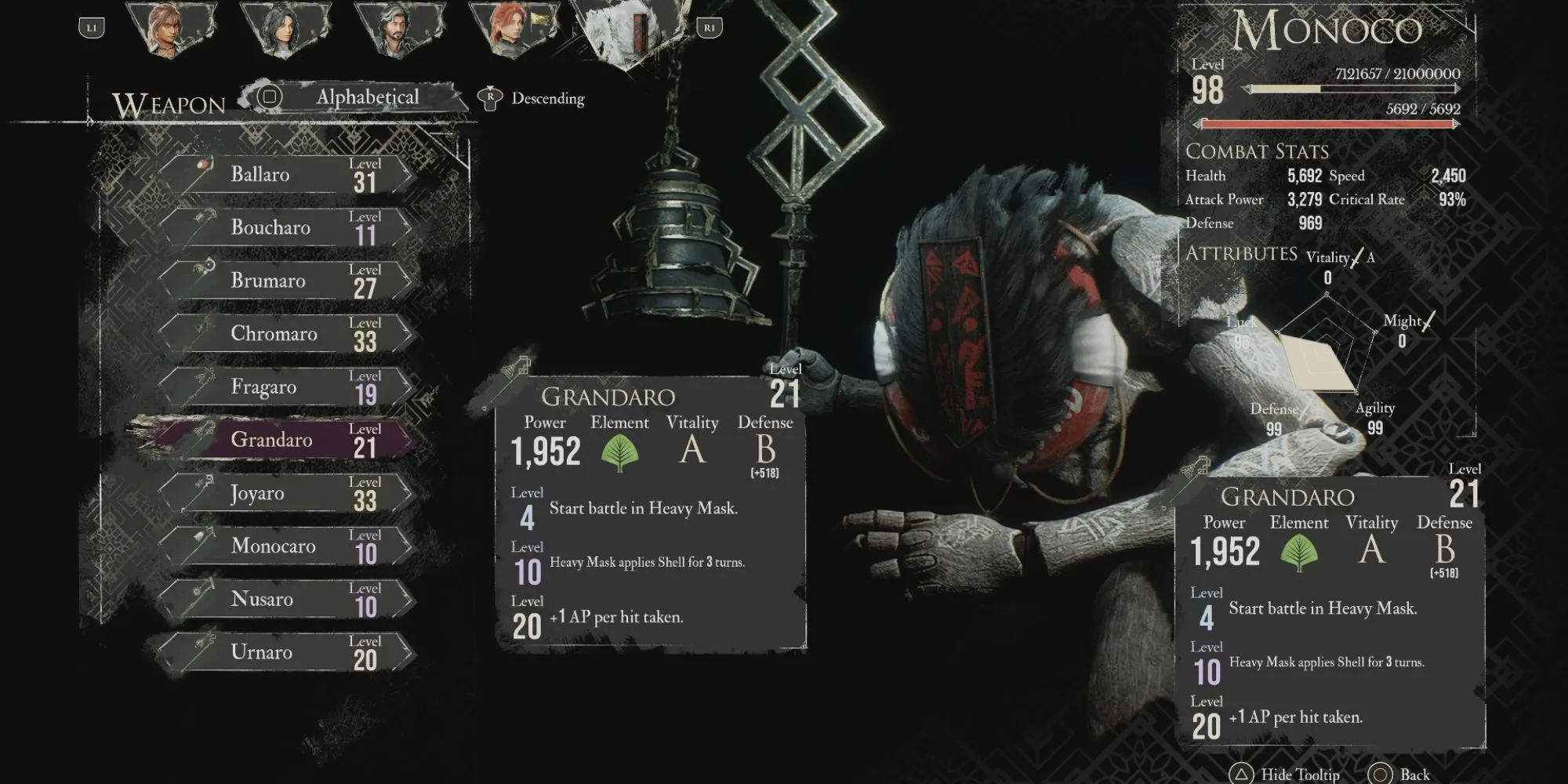Monoco best weapon grandaro