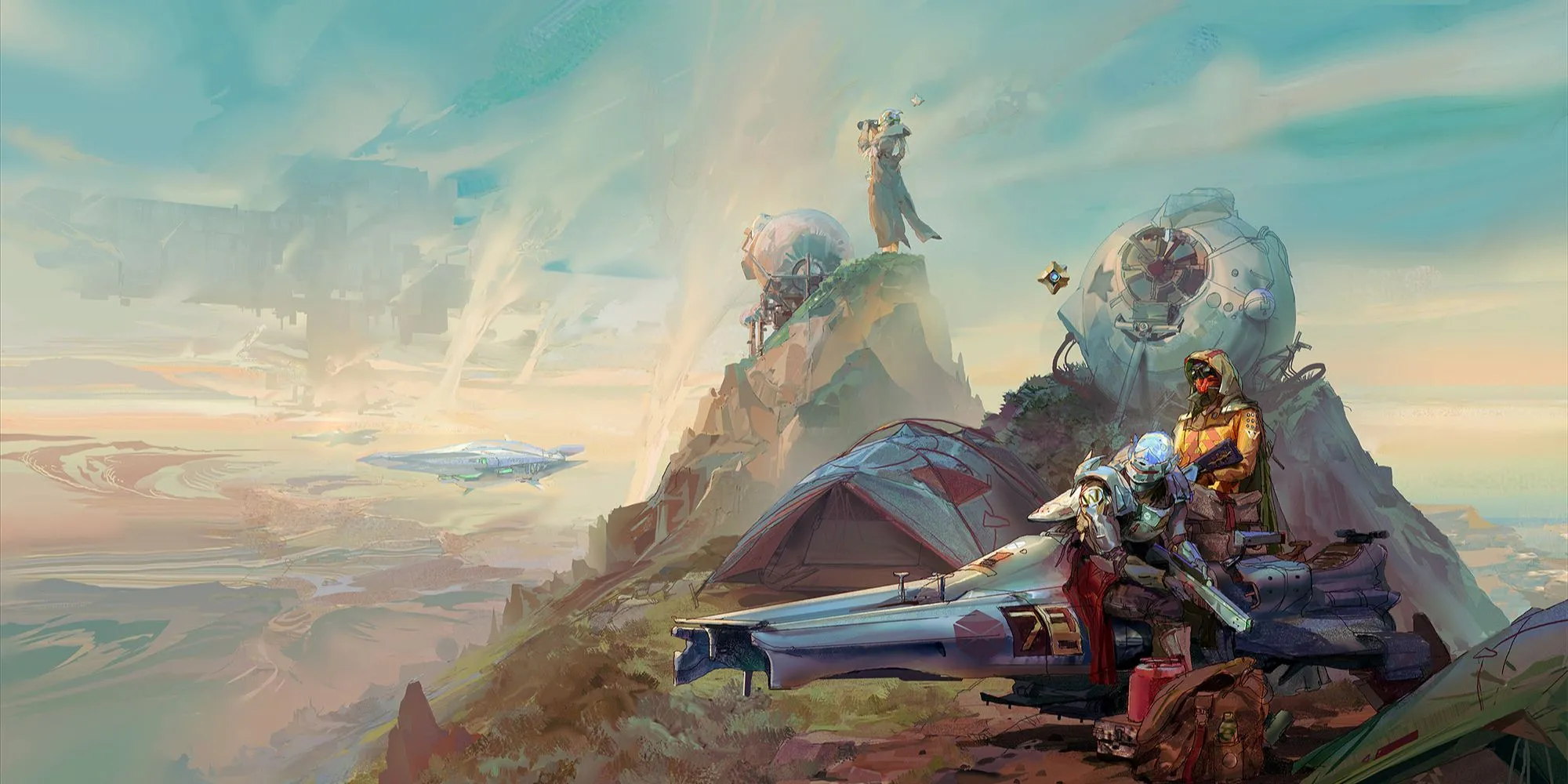 Một cảnh chiến đấu hoành tráng với nhiều nhân vật trong Destiny 2