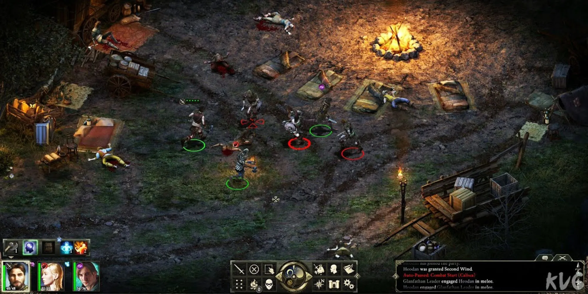 Một cảnh chiến đấu trong game Pillars of Eternity.