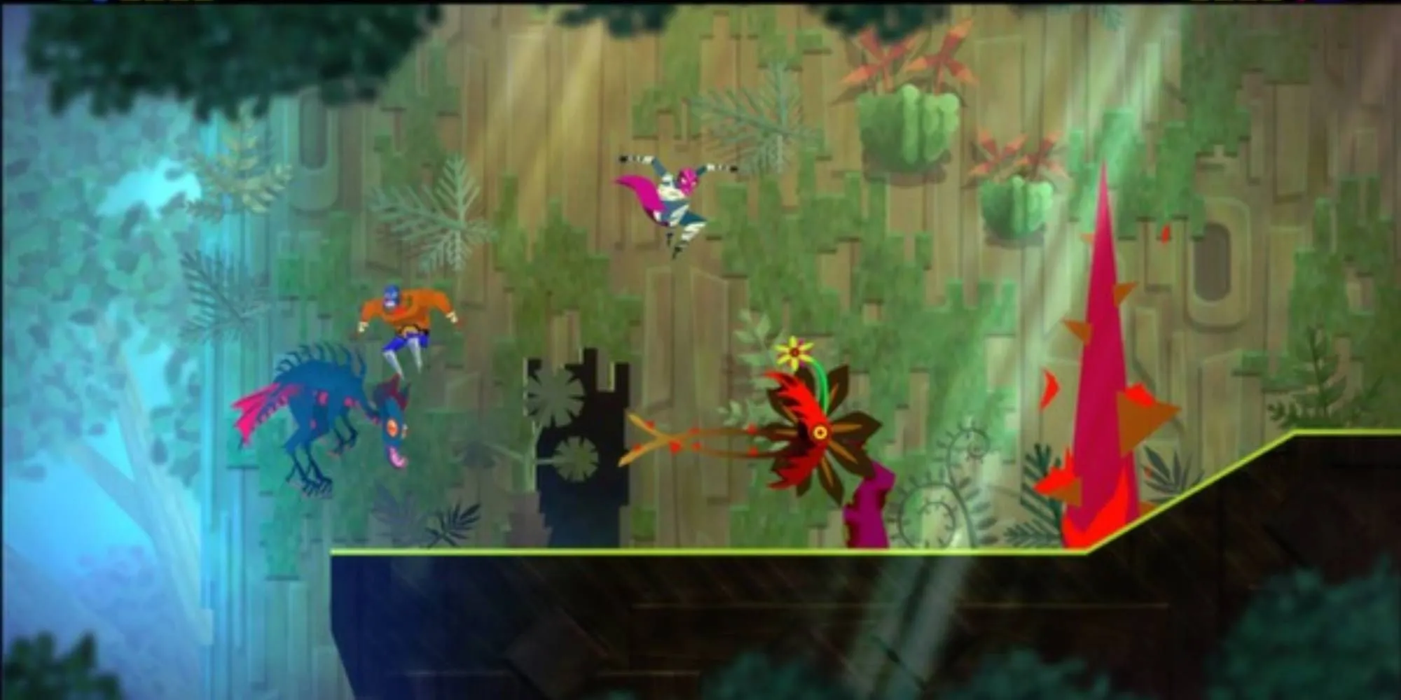 Một cảnh chiến đấu trong Guacamelee! Gold Edition
