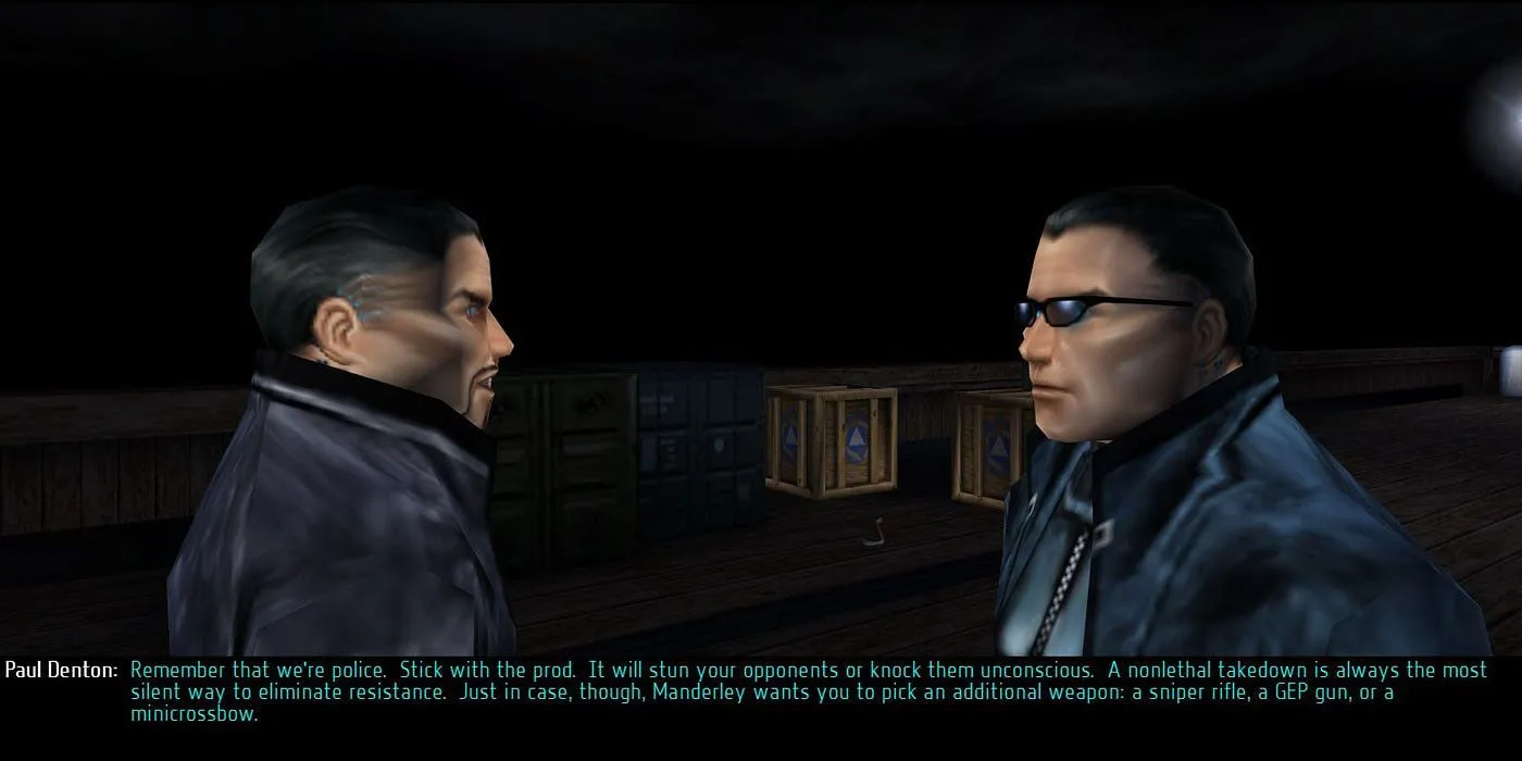 Một cảnh gameplay trong Deus Ex