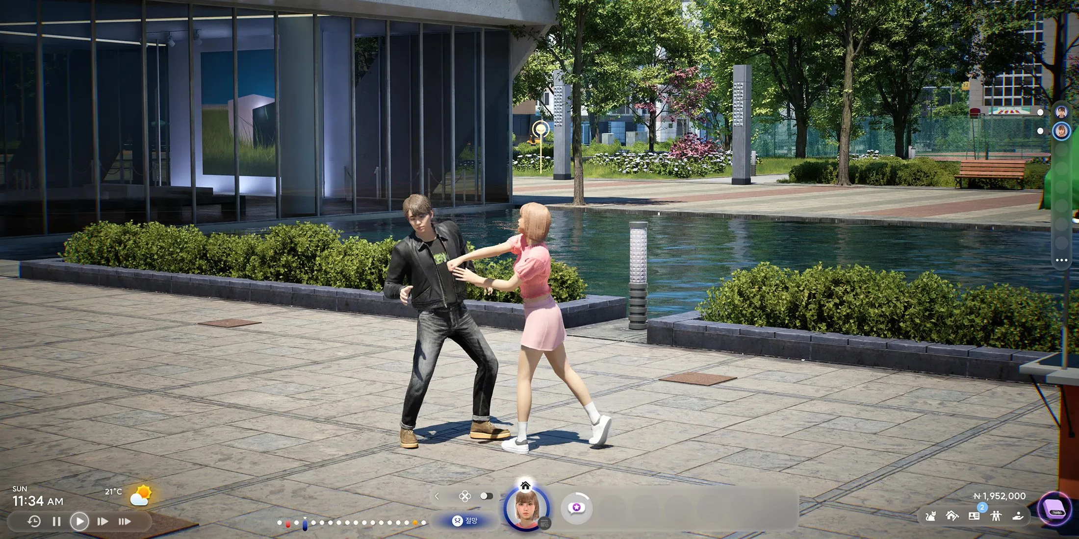 Một góc thành phố hiện đại và nhộn nhịp trong game inZOI
