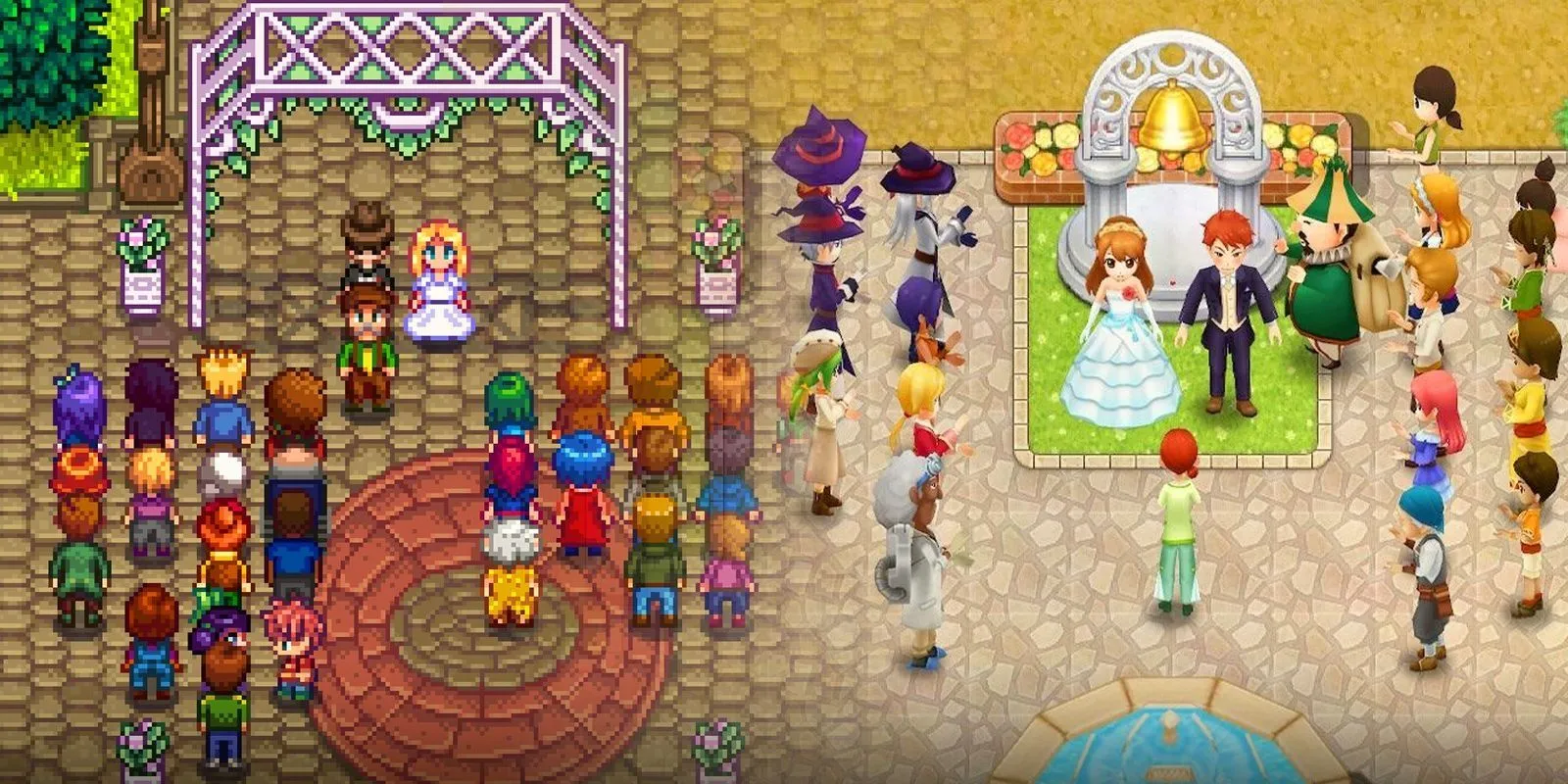 Một hình ảnh minh họa với dấu chấm hỏi lớn giữa môi trường Stardew Valley, đặt ra câu hỏi về các bản cập nhật hoặc tương lai game
