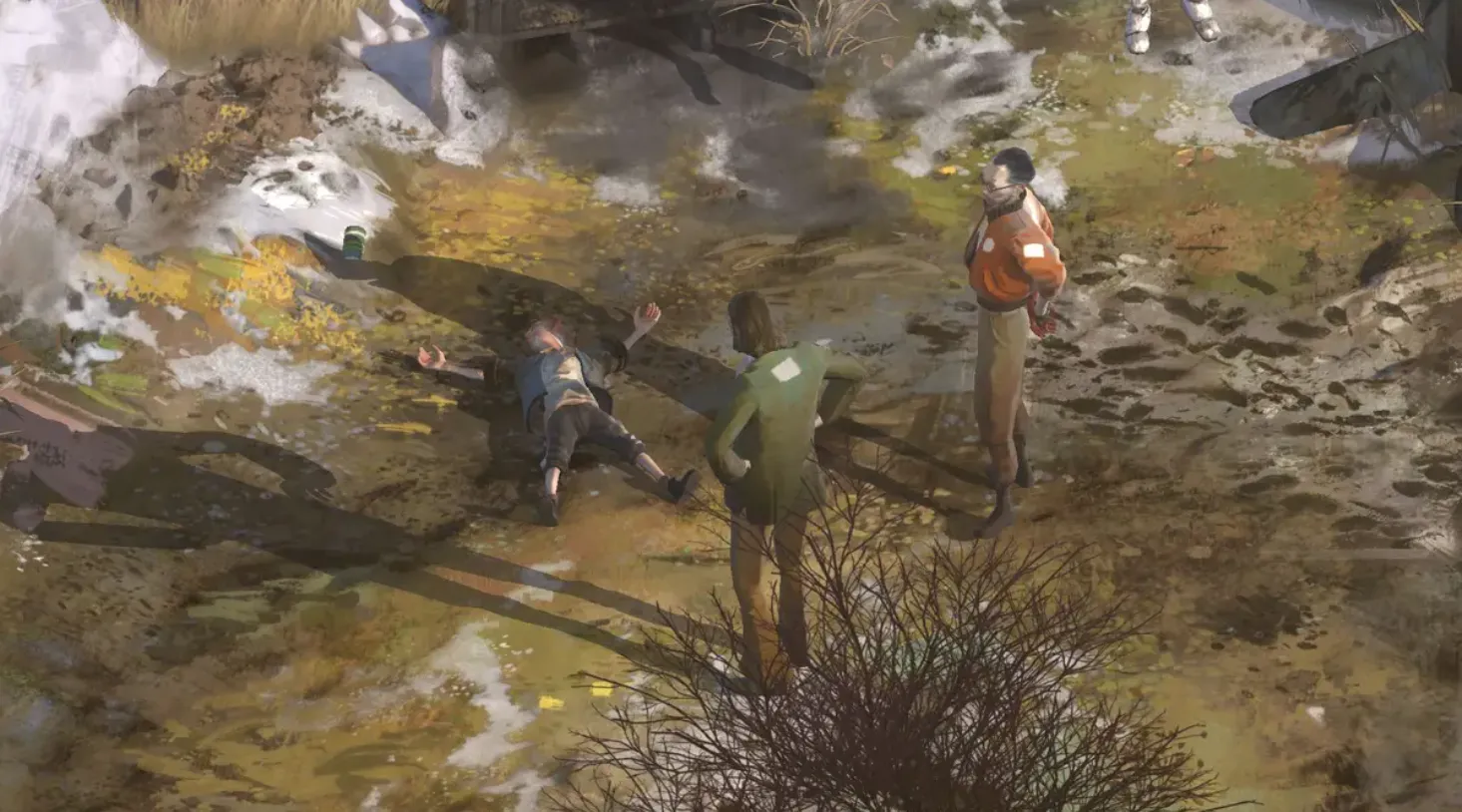 Một hình ảnh từ gameplay của Disco Elysium cho thấy nhân vật đang tương tác trong thế giới game