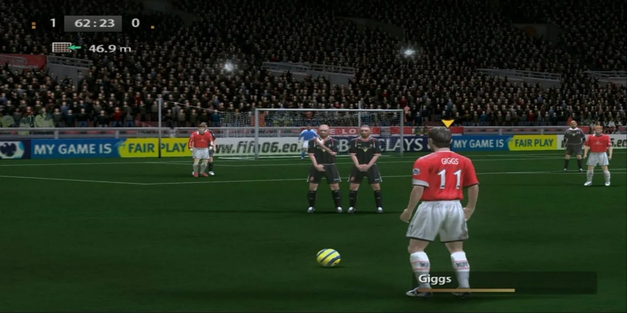 Một pha đá phạt trong game FIFA 06