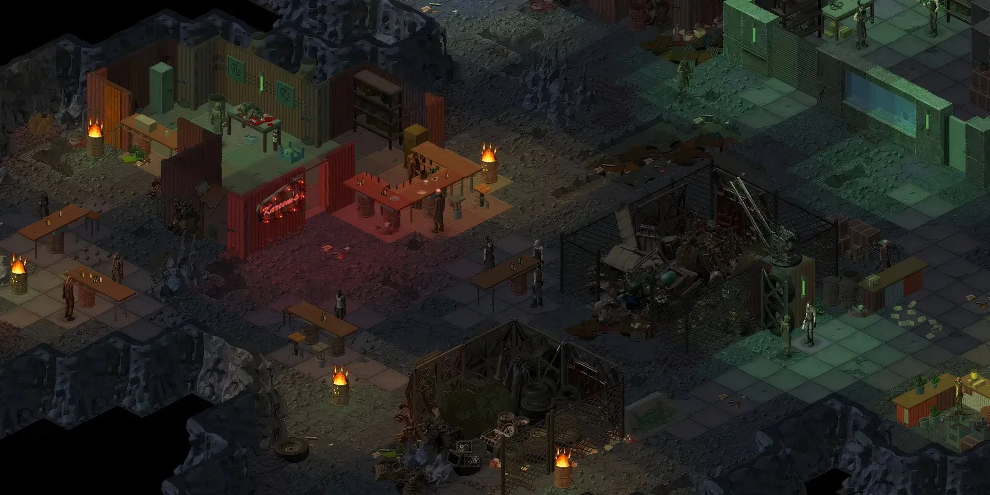Một thành phố dưới lòng đất trong game Underrail.