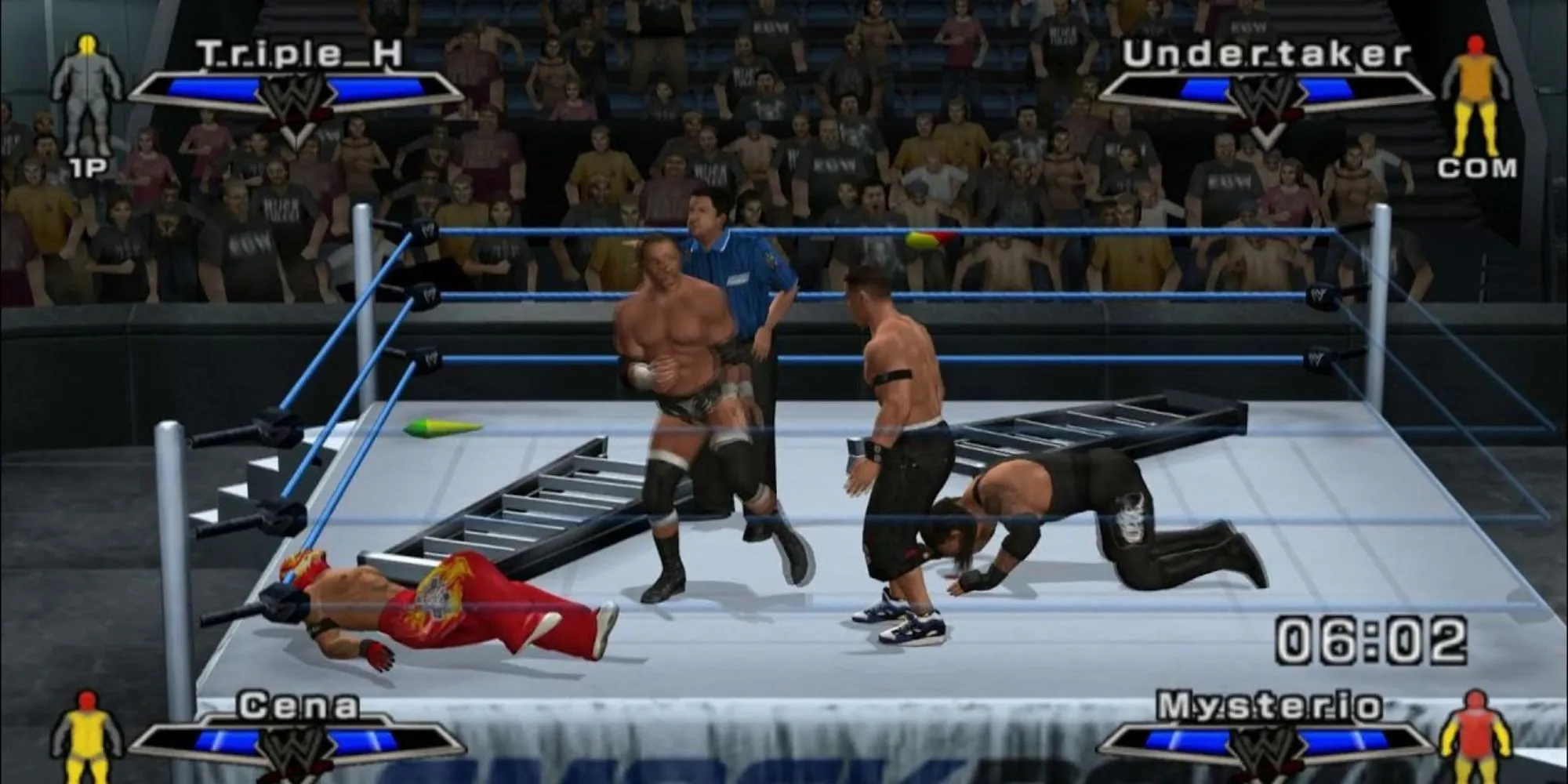 Một trận đấu đô vật trong game Smackdown VS Raw 2007