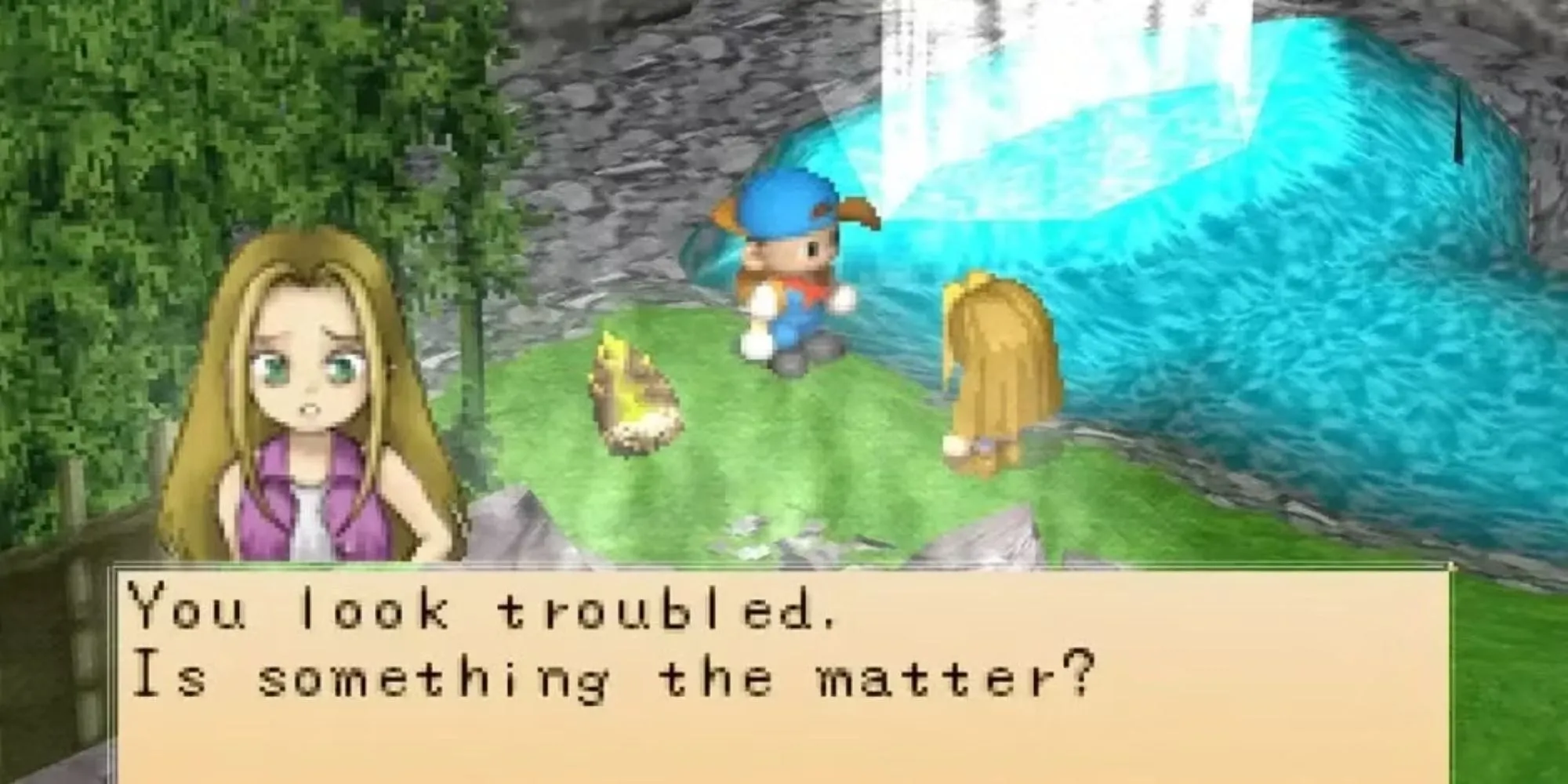 Người chơi trò chuyện với Karen trong game mô phỏng nông trại Harvest Moon Back to Nature