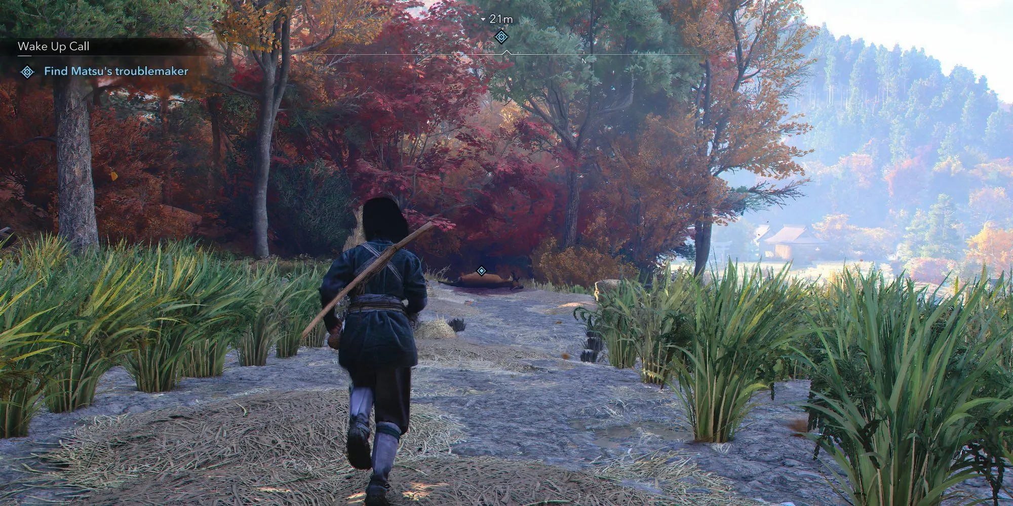 Nhân vật chính Naoe trong Assassin's Creed Shadows thực hiện nhiệm vụ, thể hiện gameplay hành động lén lút đặc trưng.