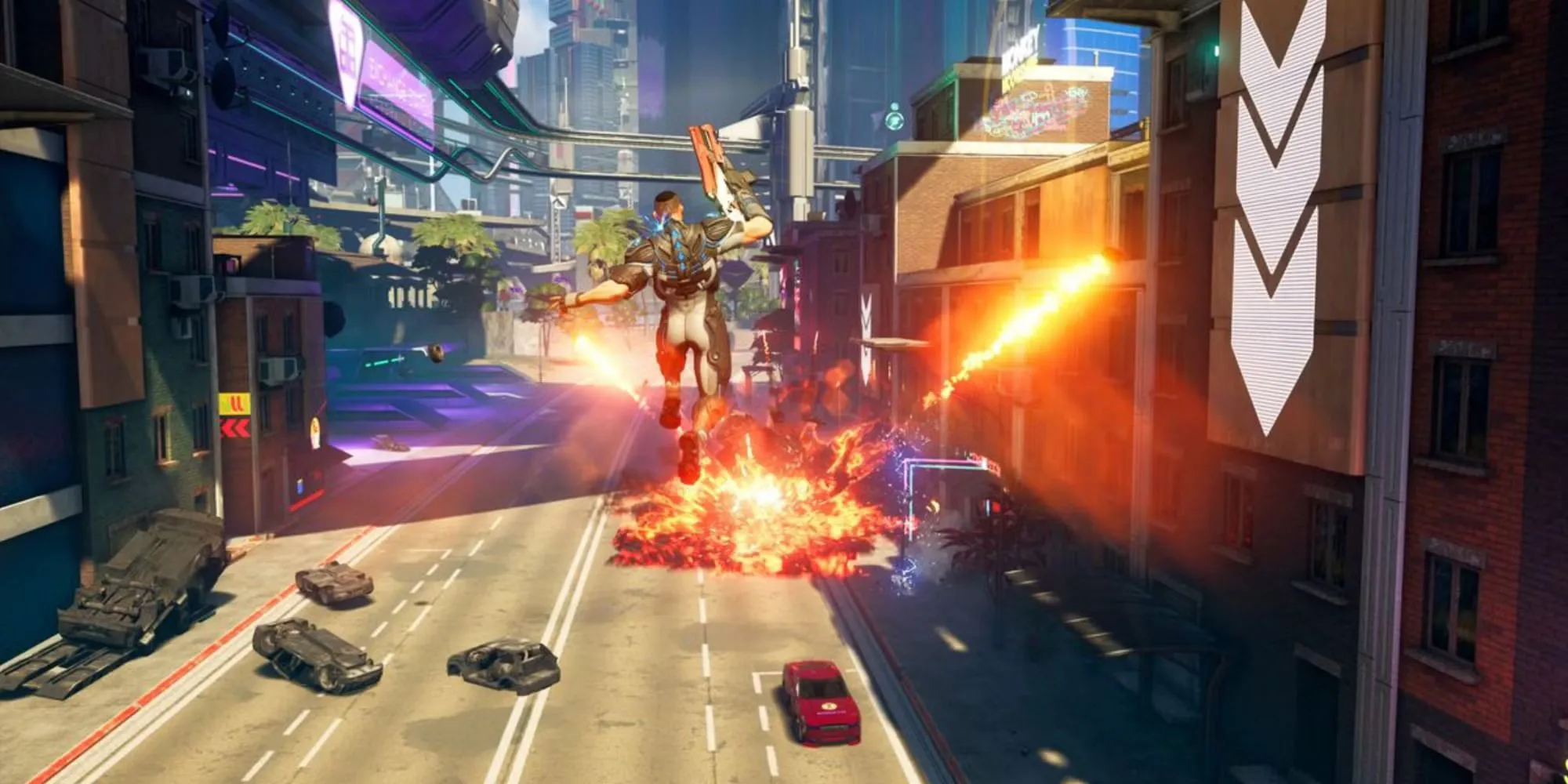 Nhân vật đặc vụ chạy trong thành phố New Providence của Crackdown 3