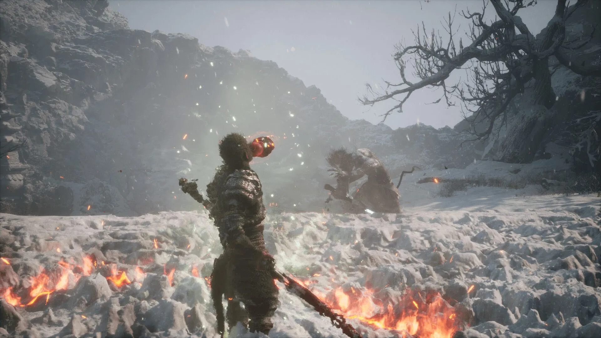 Nhân vật Hầu Vương trong Black Myth Wukong trên nền PlayStation 5