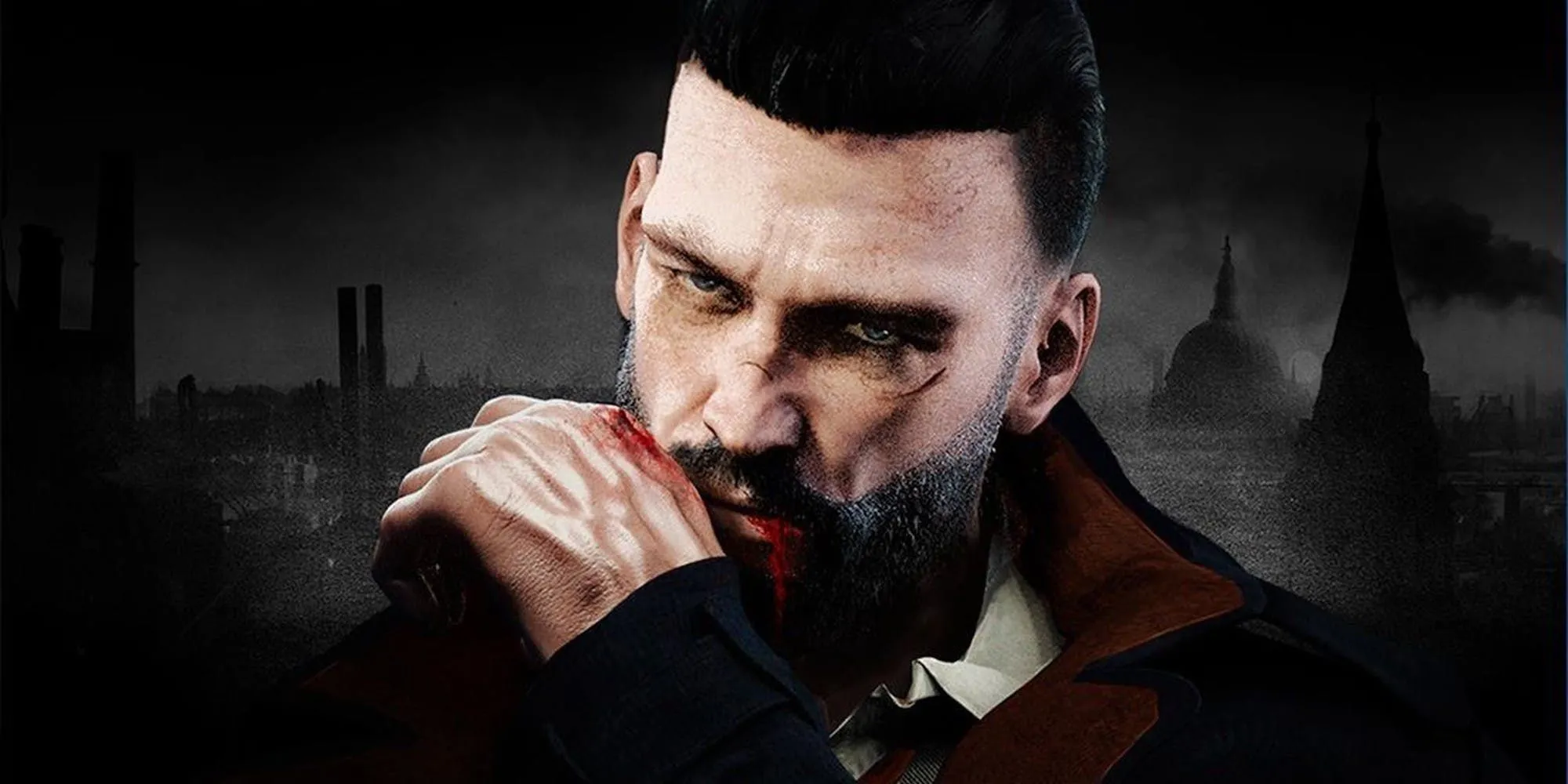 Nhân vật Jonathan trong Vampyr đang lau vết máu.