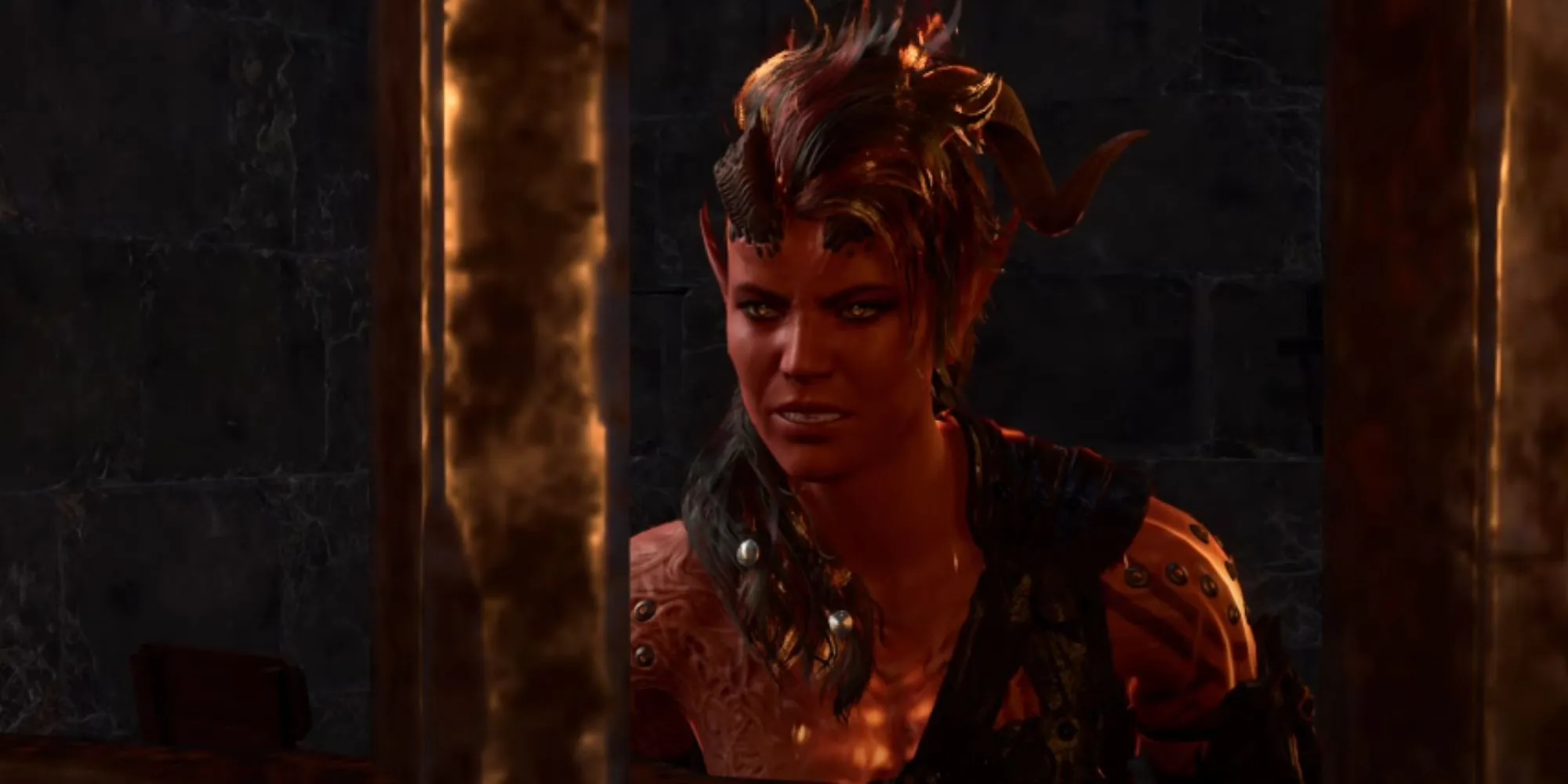 Nhân vật Karlach trong Baldur's Gate 3 bị giam cầm
