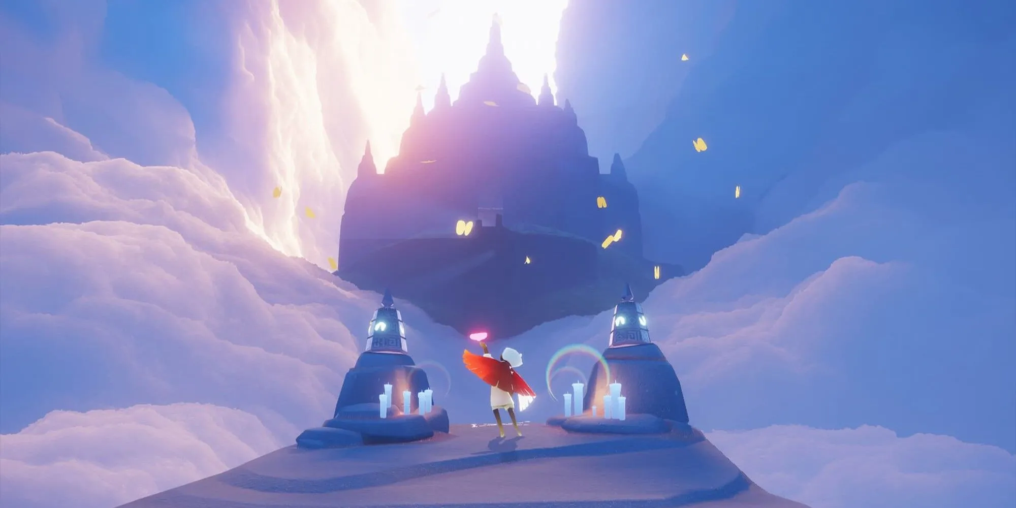Nhân vật trong game Sky Children of the Light đang bay lượn giữa không trung