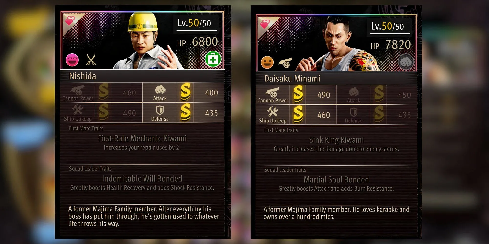 Nishida và Minami, thuộc hạ trung thành của Majima trong Pirate Yakuza