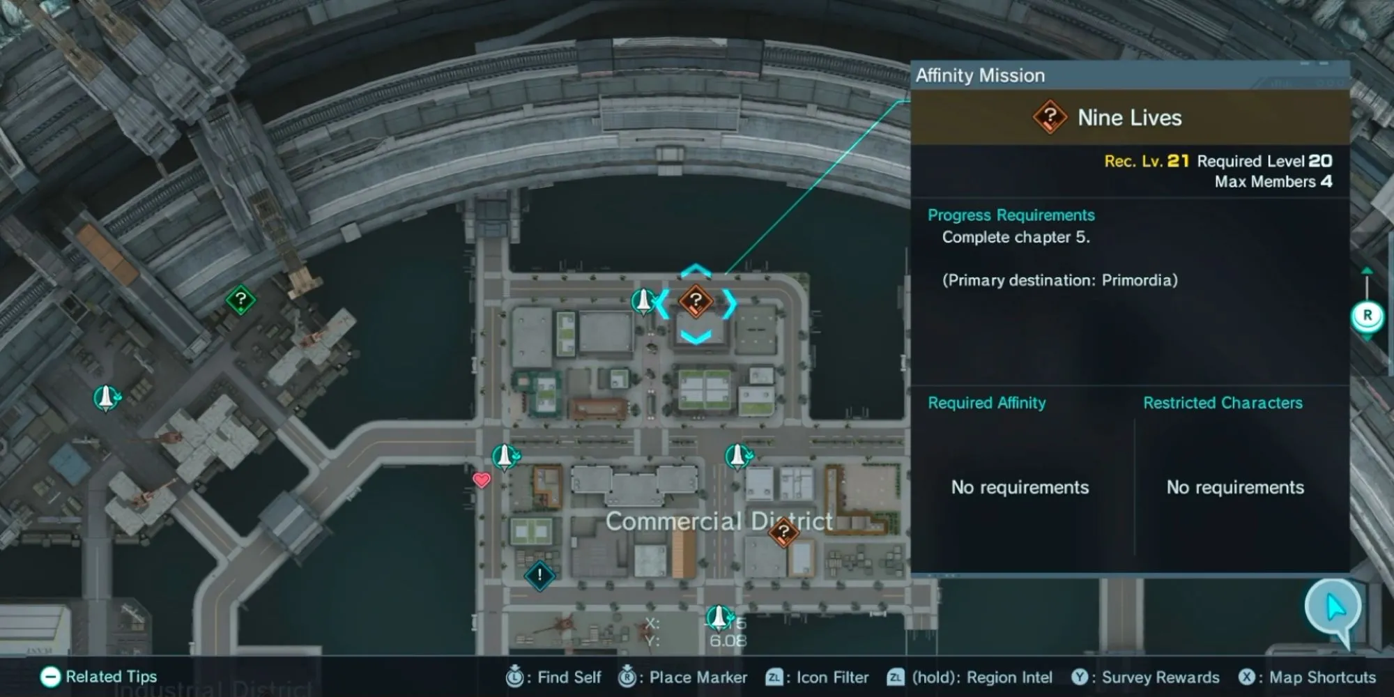 NPC Matthias và điểm nhận nhiệm vụ Nine Lives trong Xenoblade Chronicles X