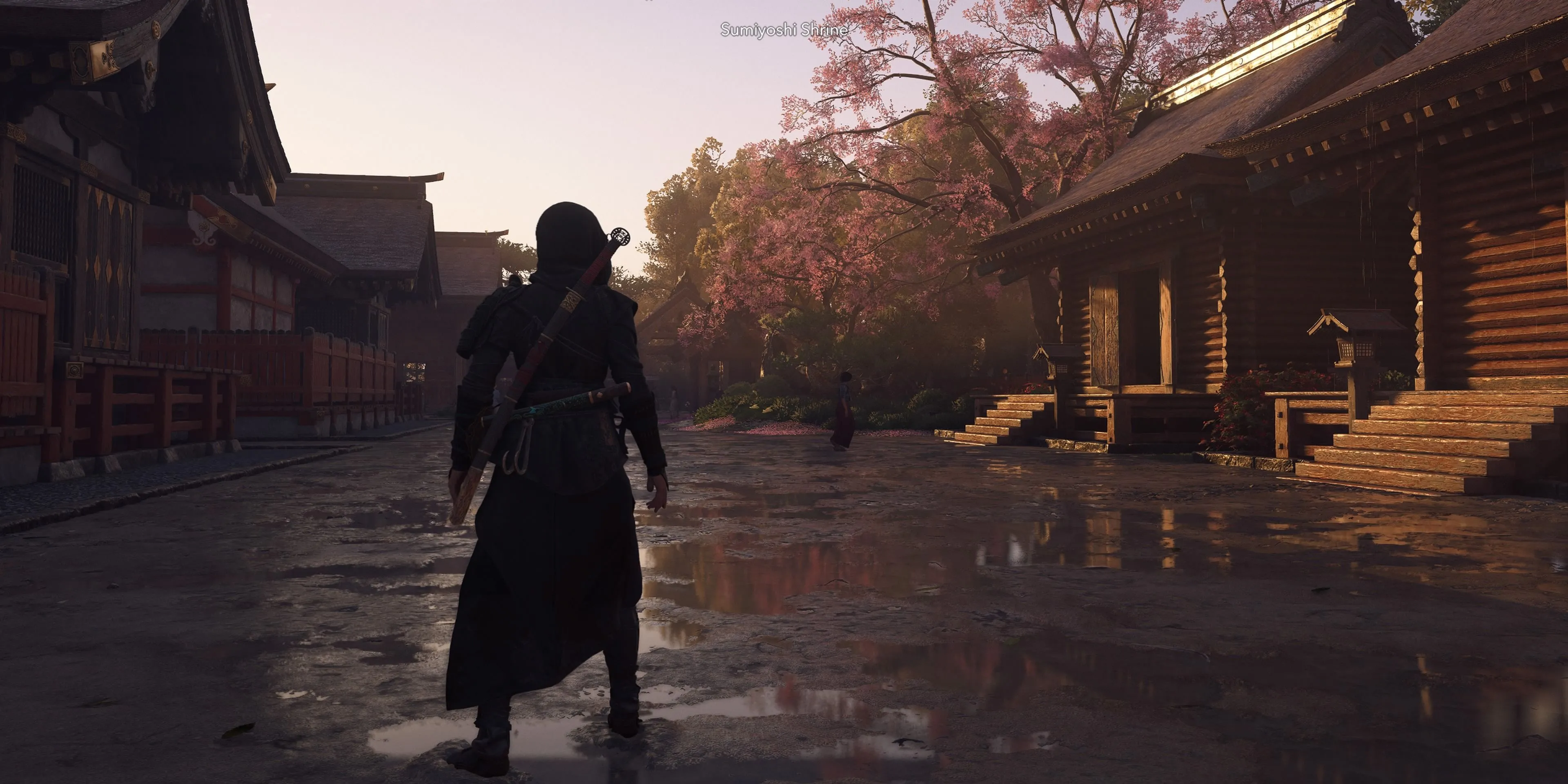 Nữ sát thủ Naoe trong Assassin's Creed Shadows với hiệu ứng ánh sáng Ray-Traced Global Illumination trên PS5 Pro
