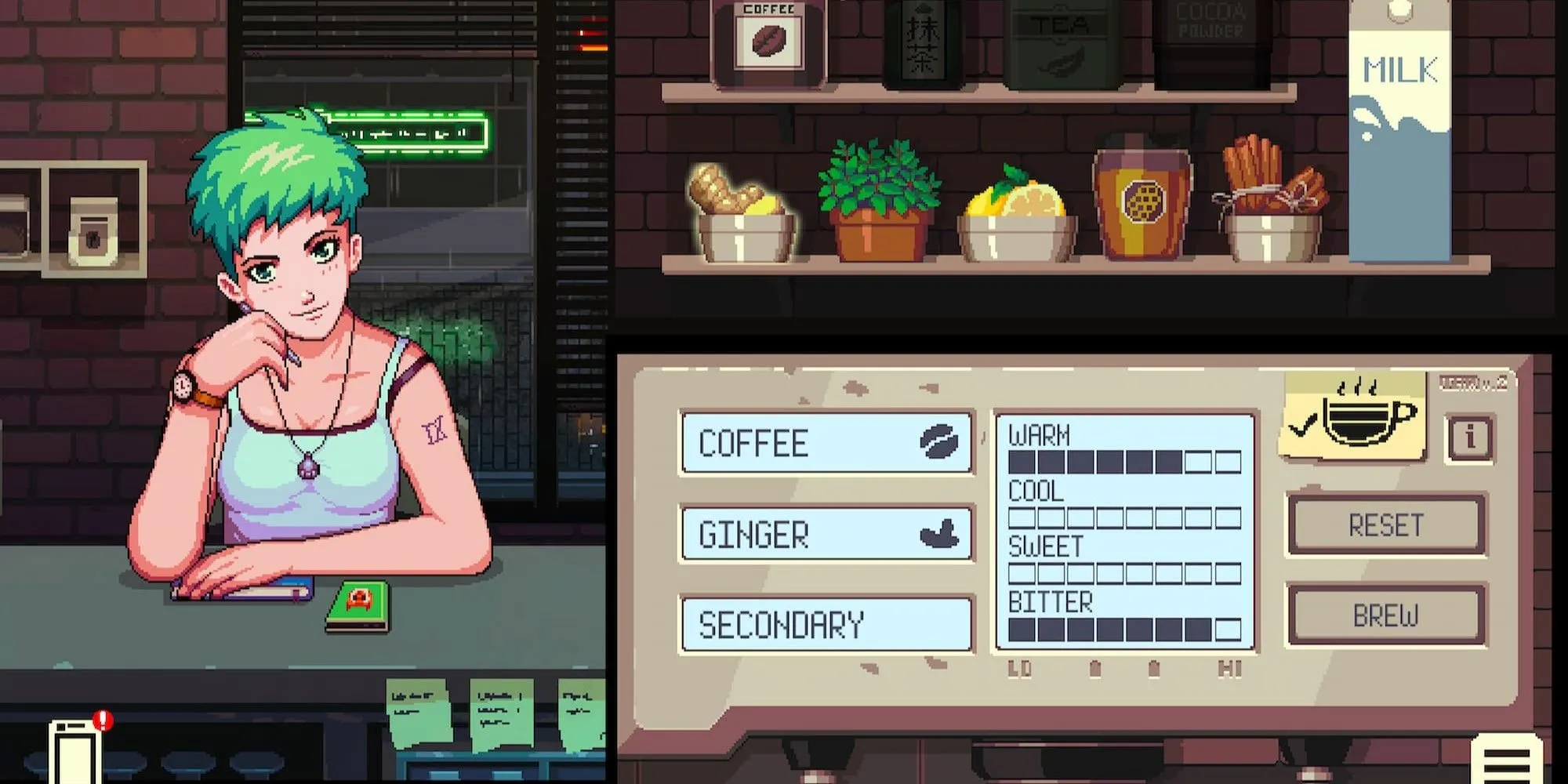 Pha chế cà phê trong game Coffee Talk