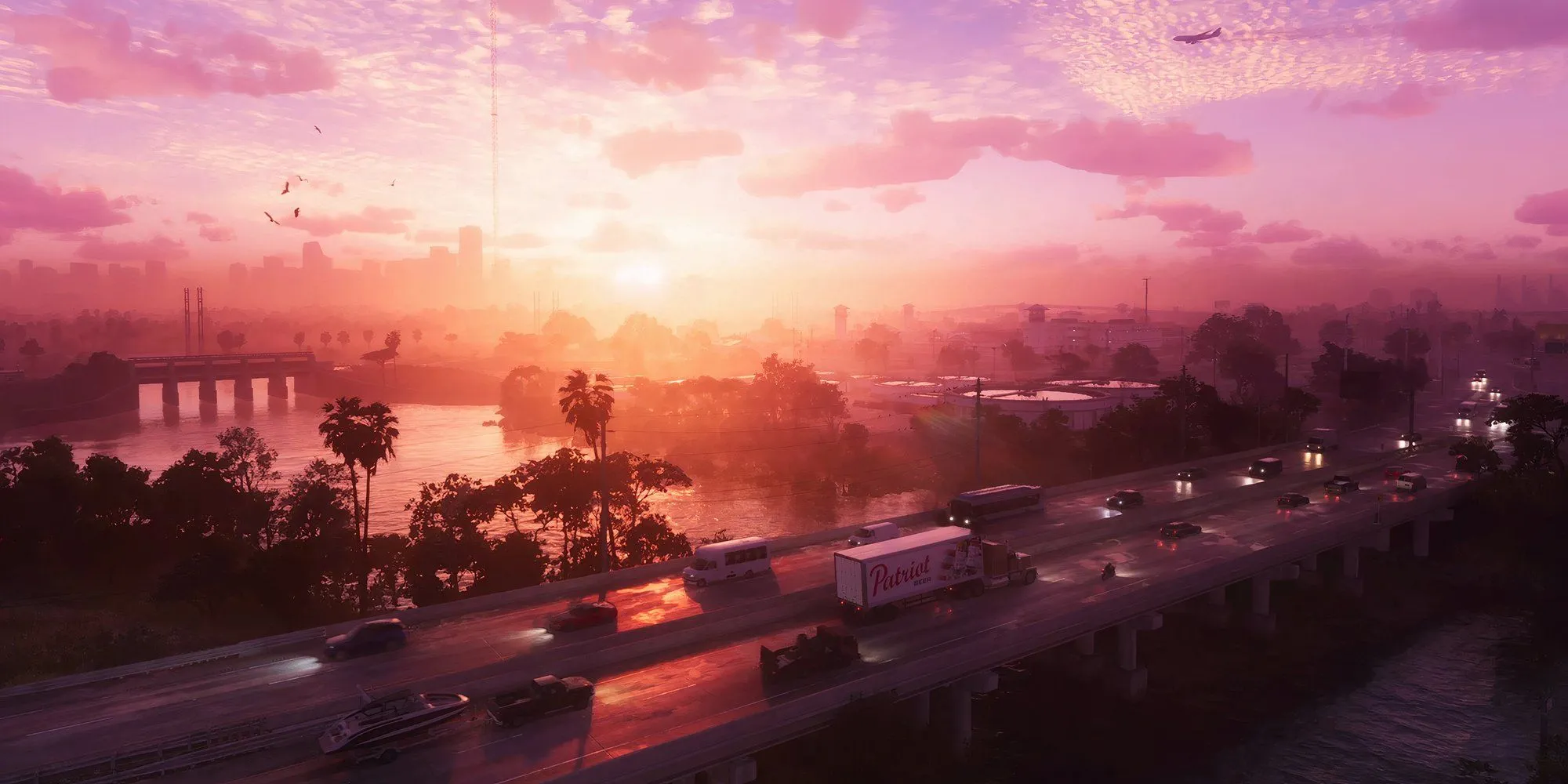 Phố xá nhộn nhịp tại Vice City trong GTA 6